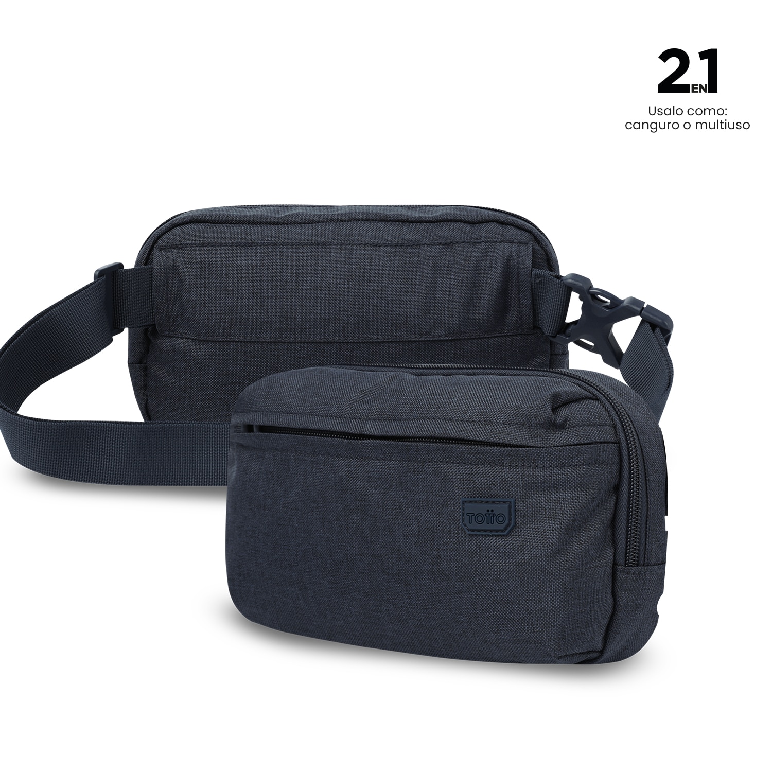 Bolsa de Cintura Totto Riva com Porta-chaves e Sistema 2 em 1 Azul-5