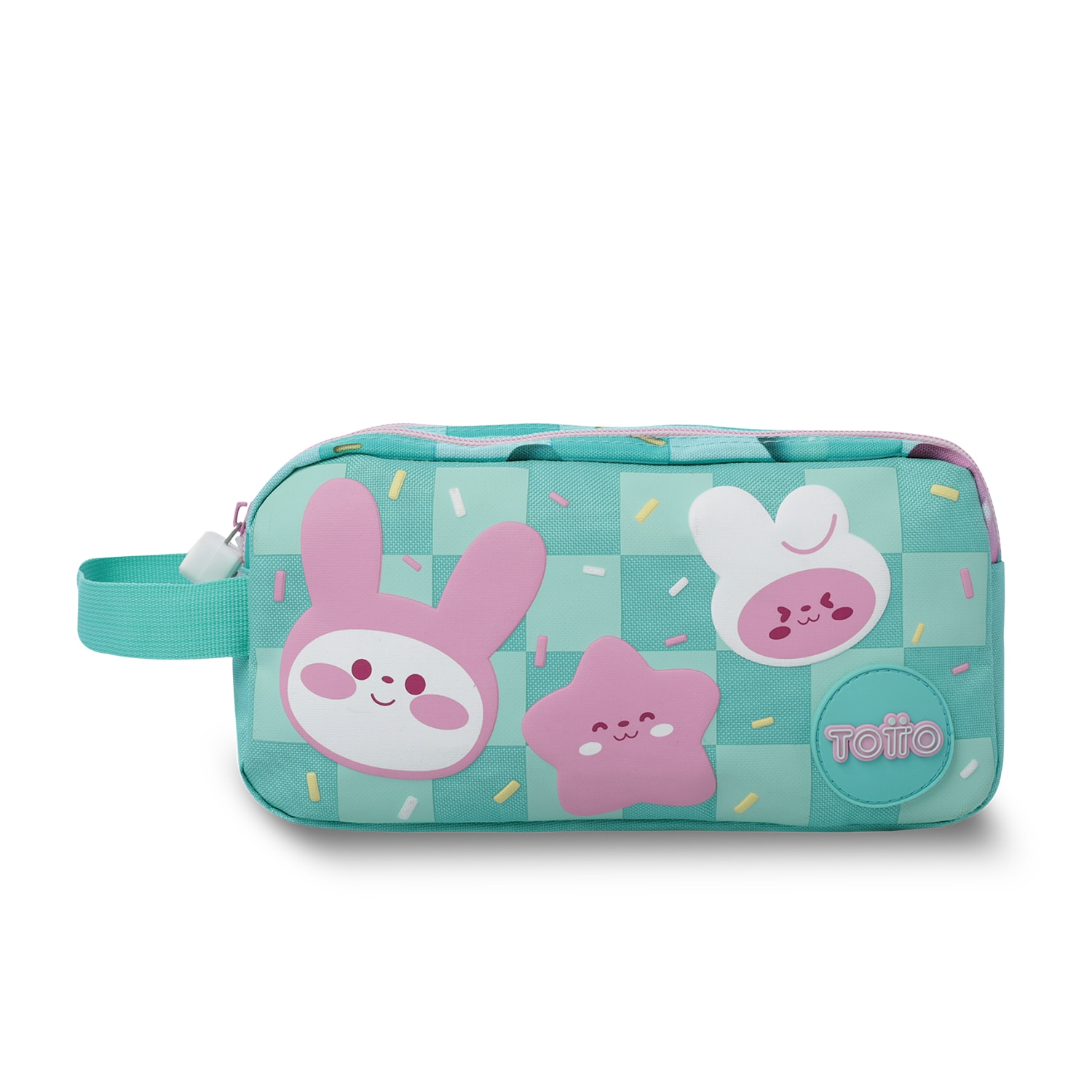Imagem 0 de Estojo Infantil Totto Bunny Pump com 2 Compartimentos e em Material Reciclado