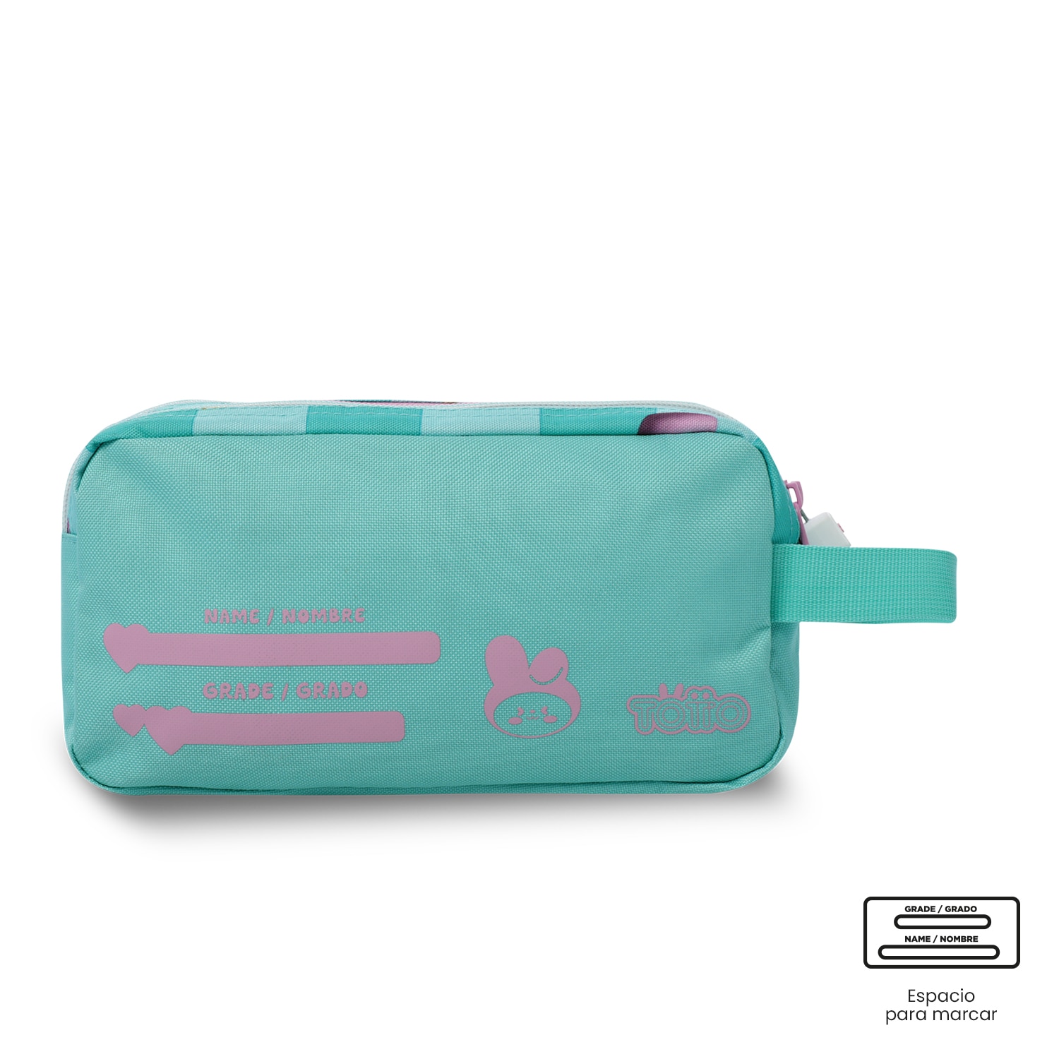 Estojo Infantil Totto Bunny Pump com 2 Compartimentos e em Material Reciclado Verde-4