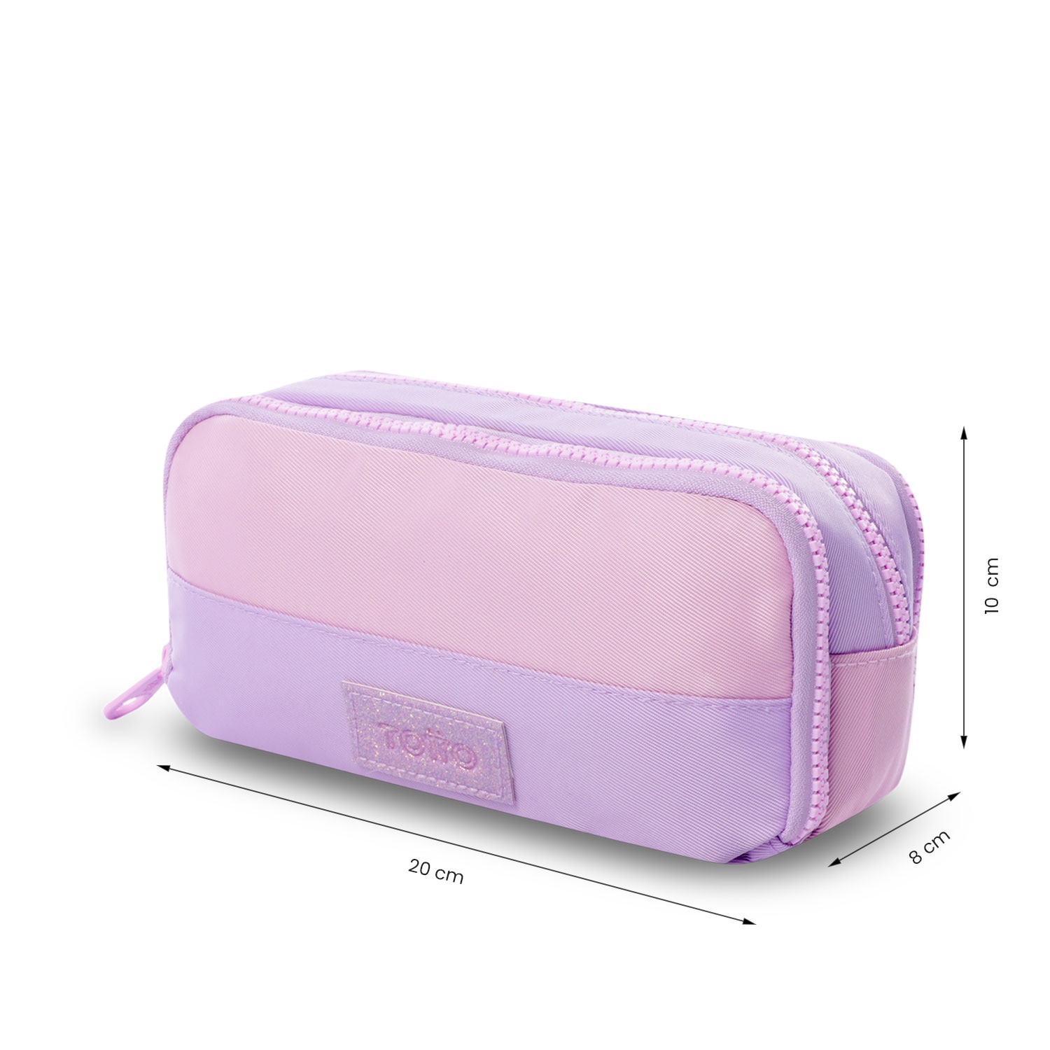 Estojo Infantil Totto Cluw com 2 Compartimentos Roxo-3