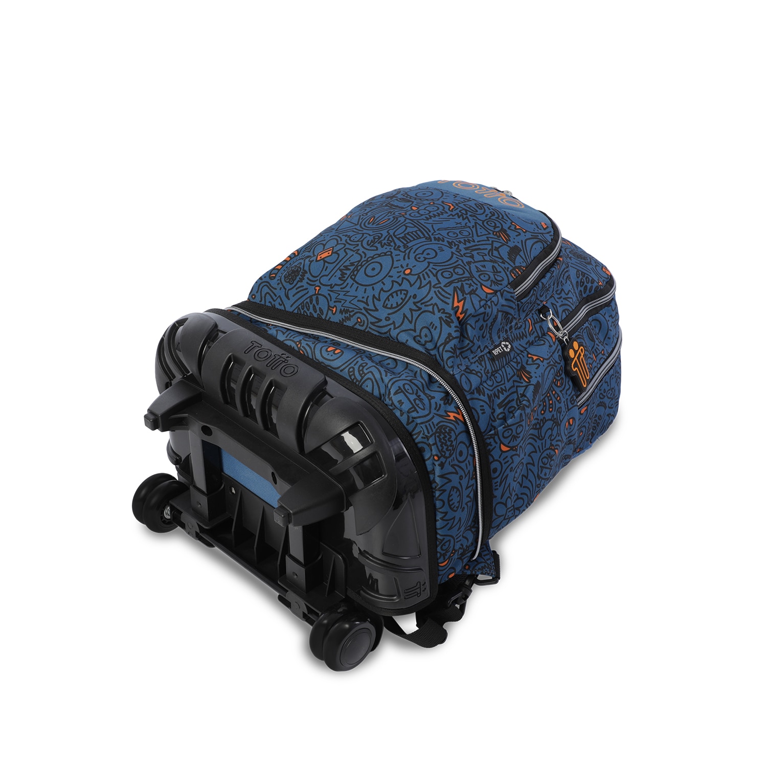 Mochila Escolar com Rodas Totto Tiza Azul-5