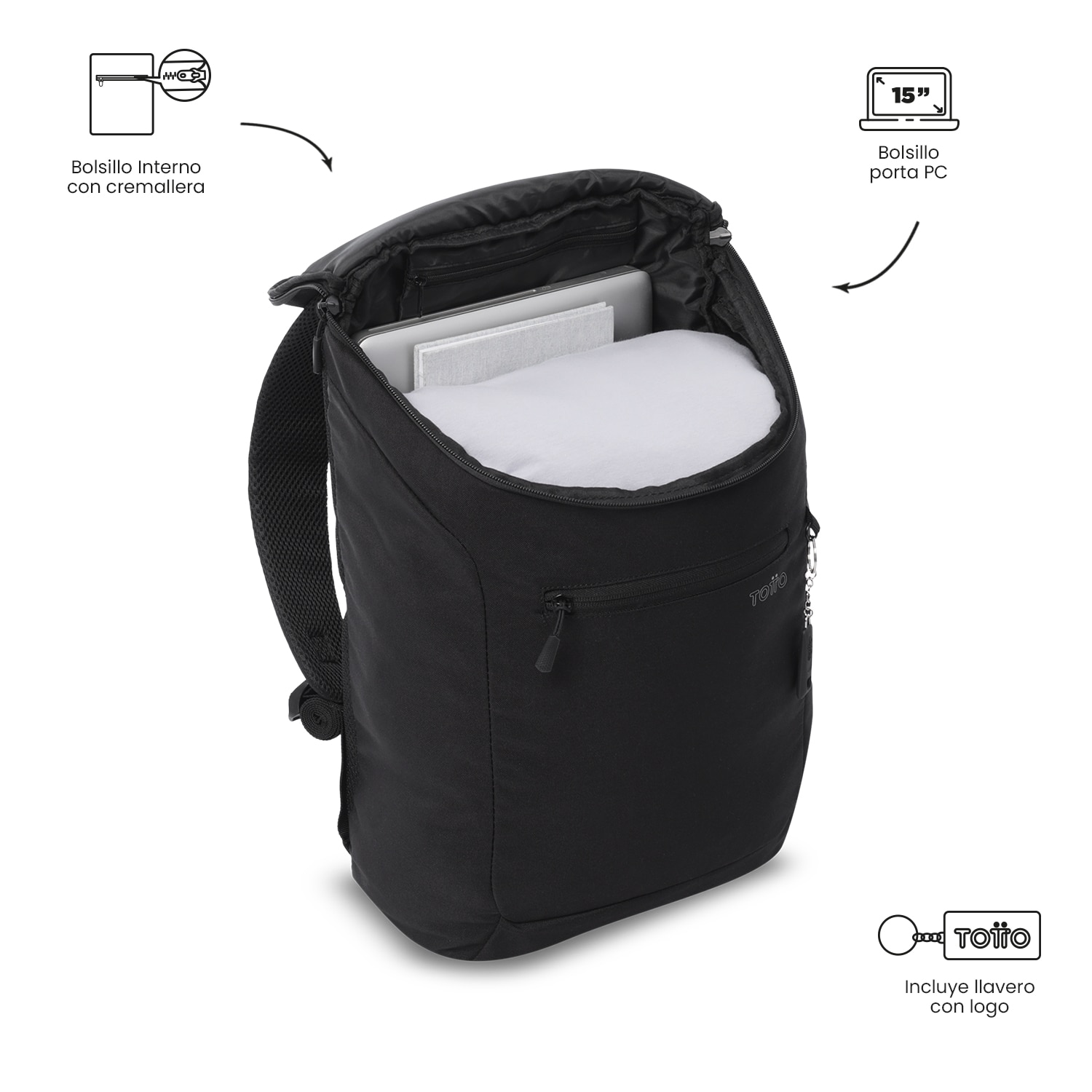 Mochila Executiva Totto Rap Preto-5