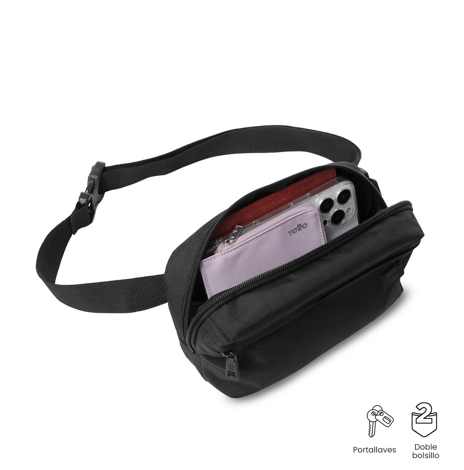 Bolsa de Cintura Totto Riva Preto-5