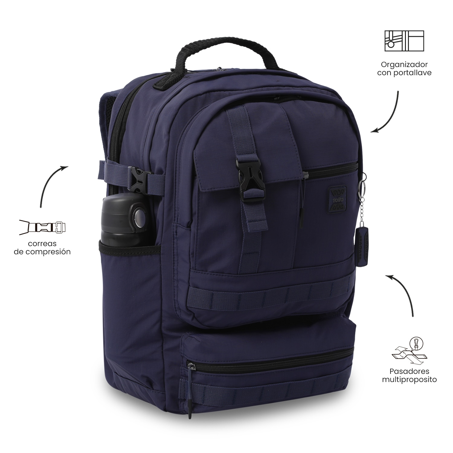 Mochila Executiva Totto Spa Xl Azul-8