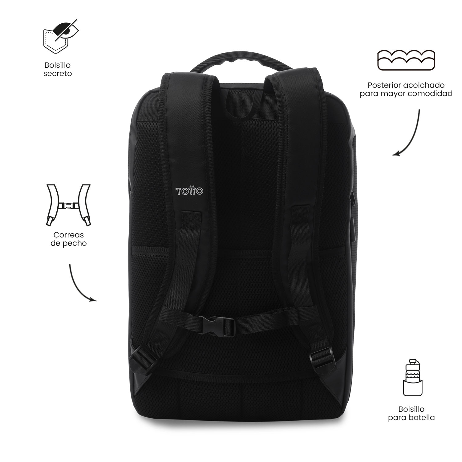 Mochila Executiva Totto Tork Preto-5