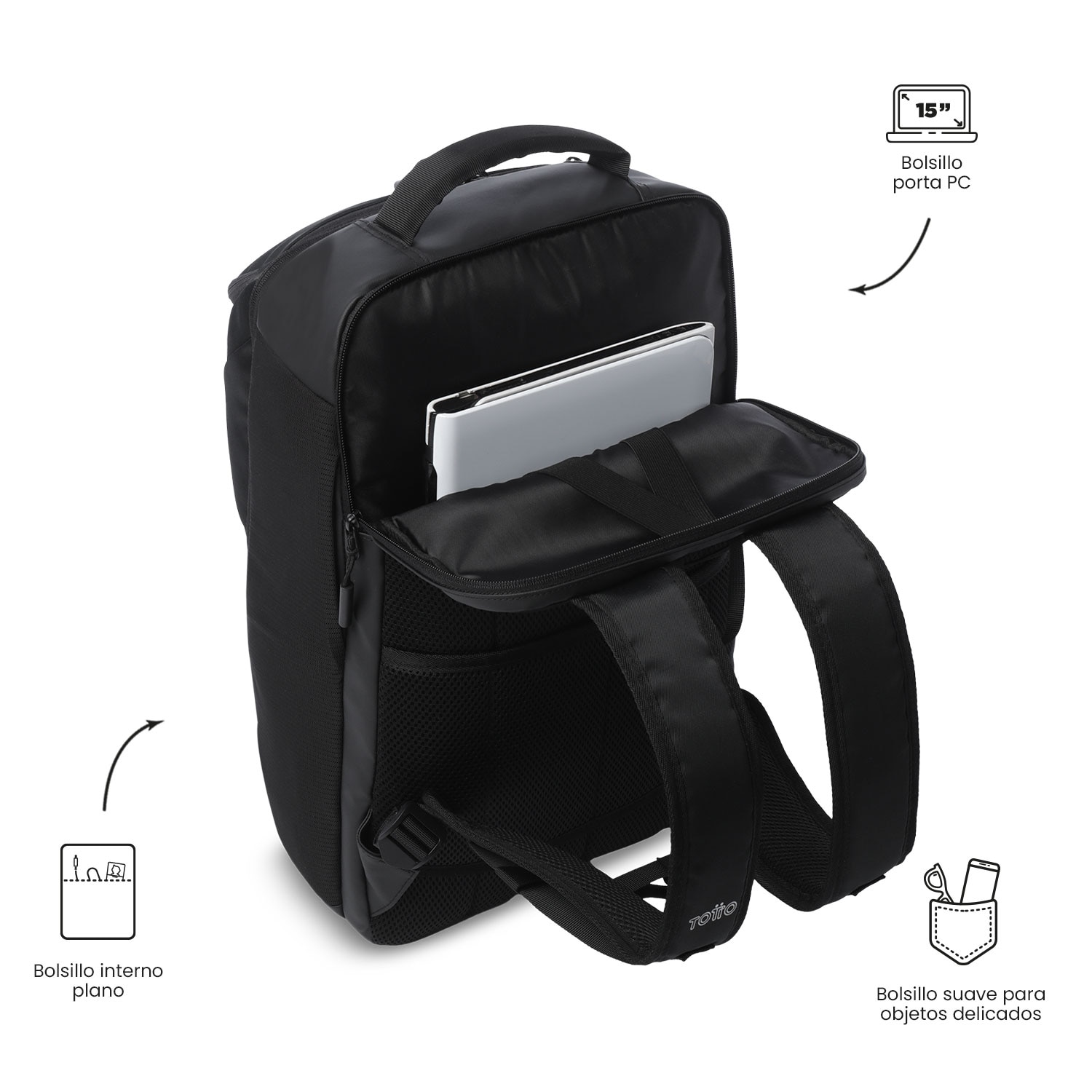 Mochila Executiva Totto Tork Preto-6