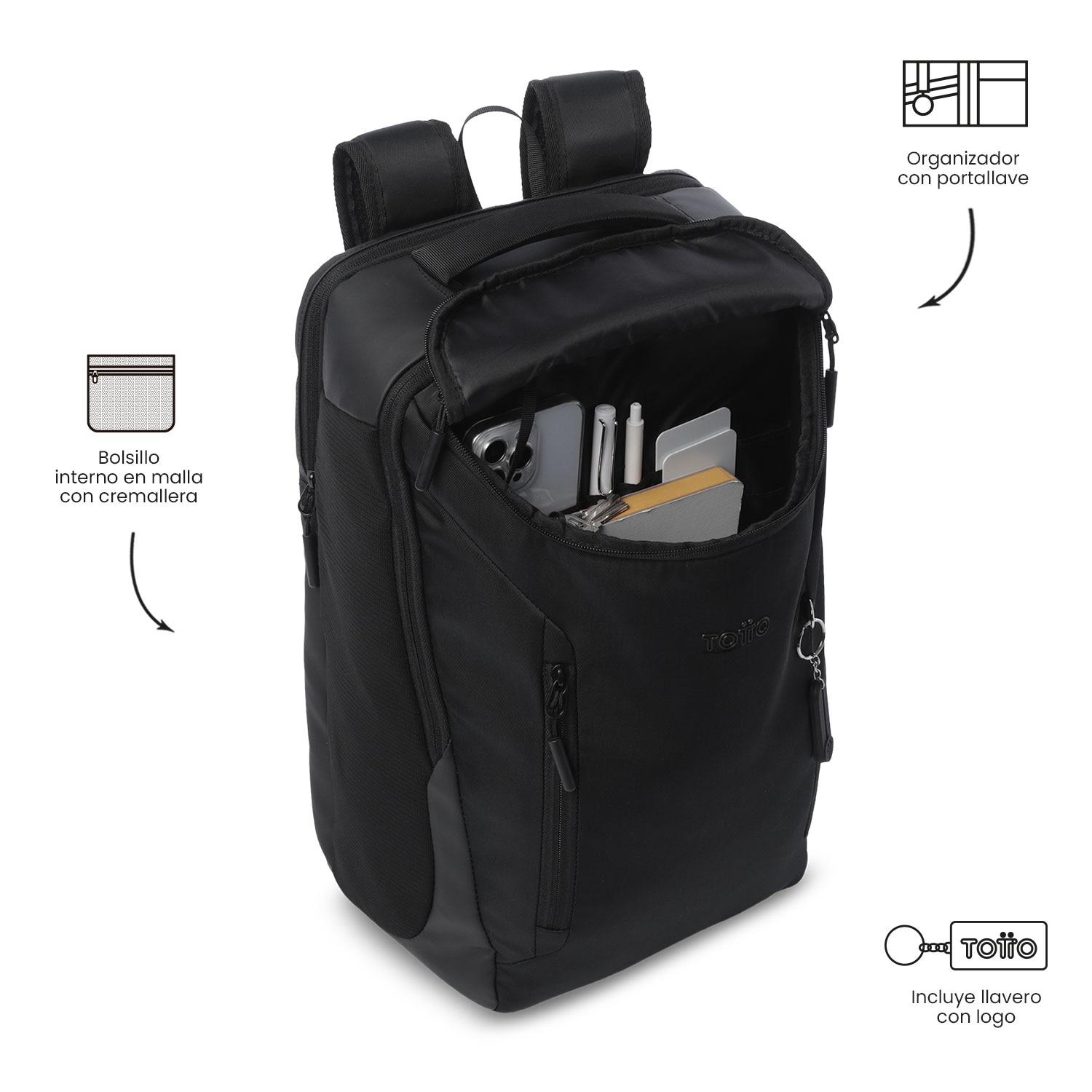 Mochila Executiva Totto Tork Preto-7