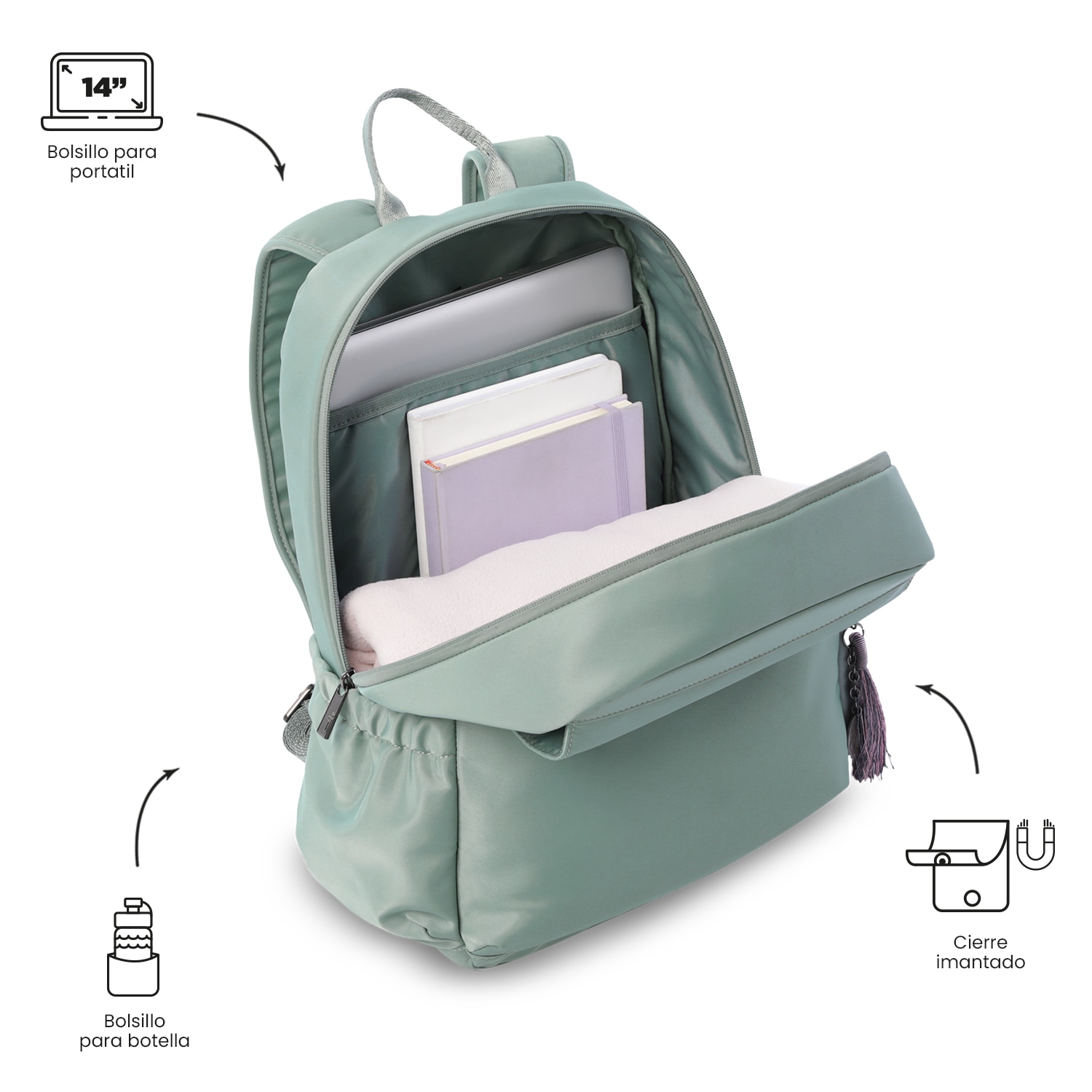 Mochila Executiva Totto Corneana M Verde-6