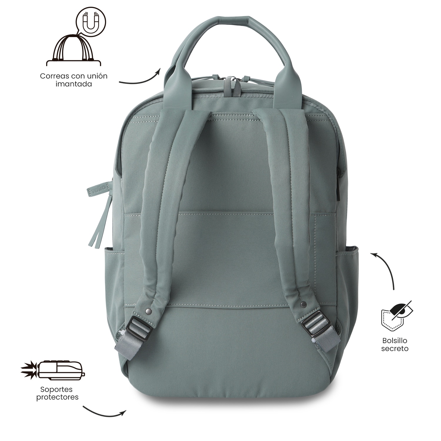 Mochila Executiva Totto Toscana Verde-4