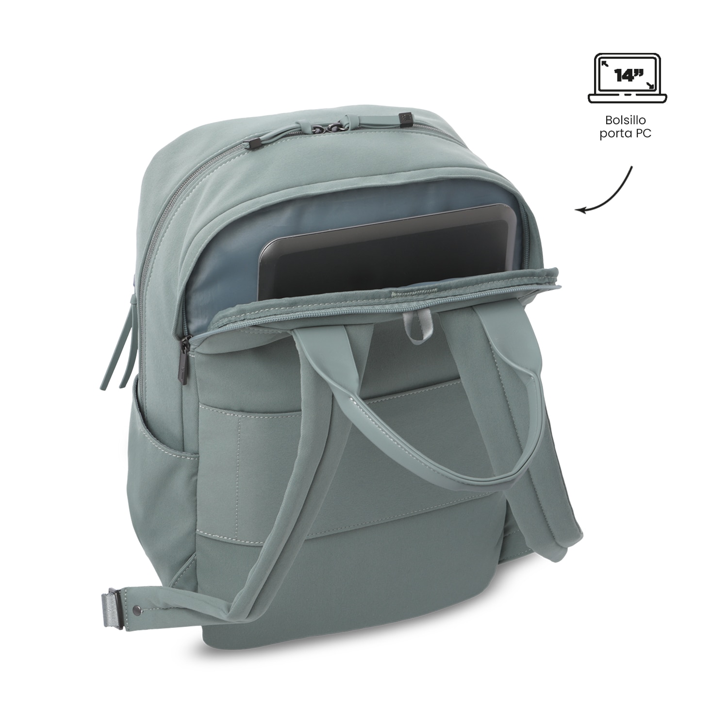 Mochila Executiva Totto Toscana Verde-5