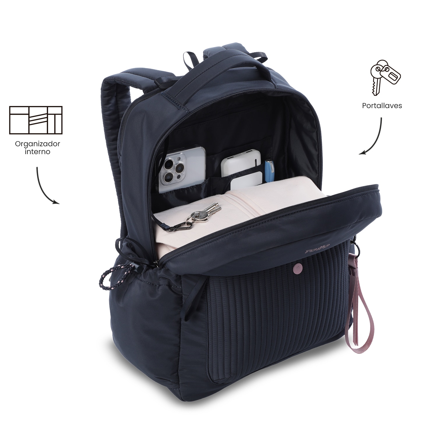 Mochila Executiva Totto Praga Azul-7