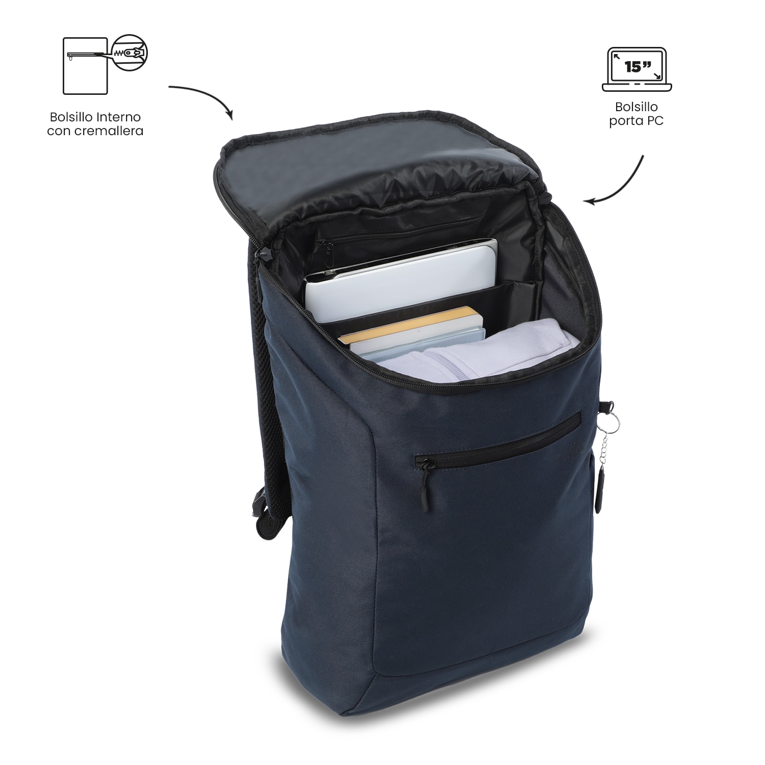 Mochila Executiva Totto Rap Azul-6