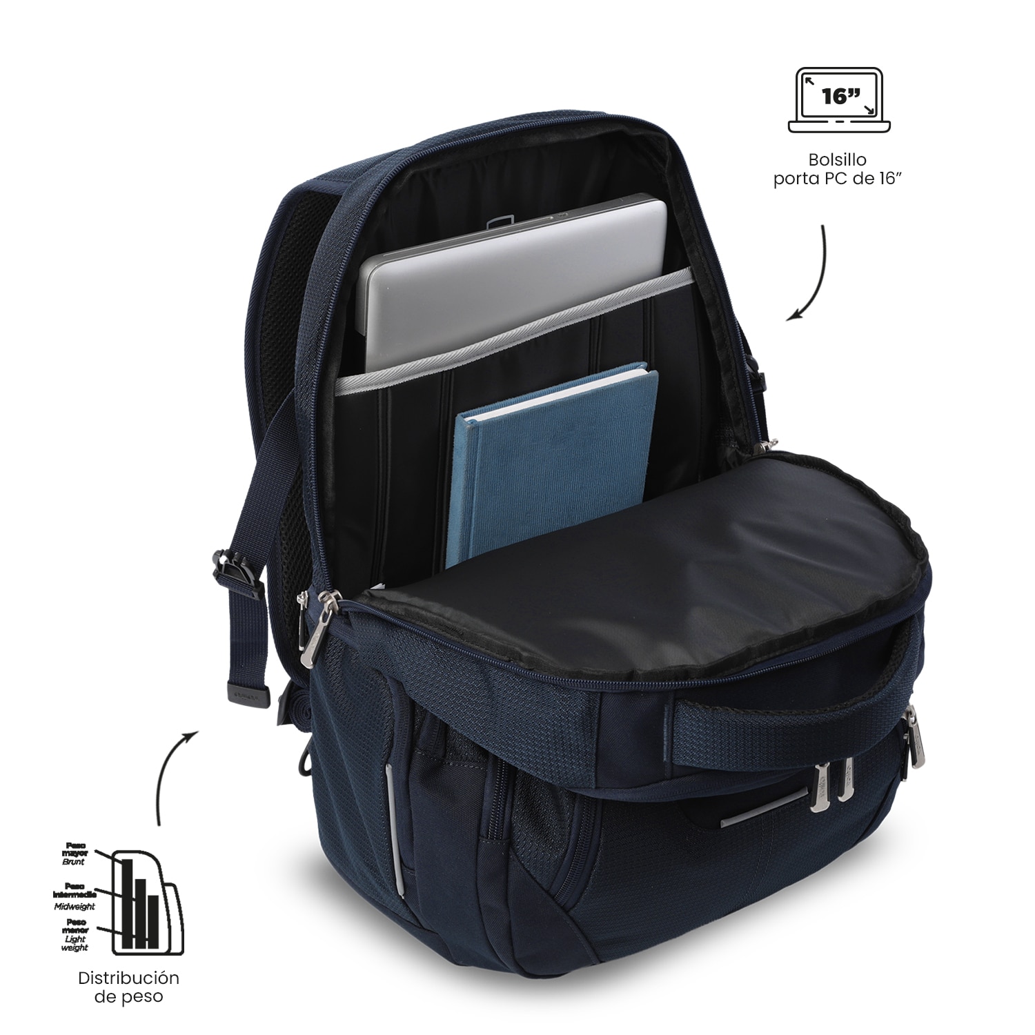 Mochila Executiva Totto Polixan 3.0 Azul-6