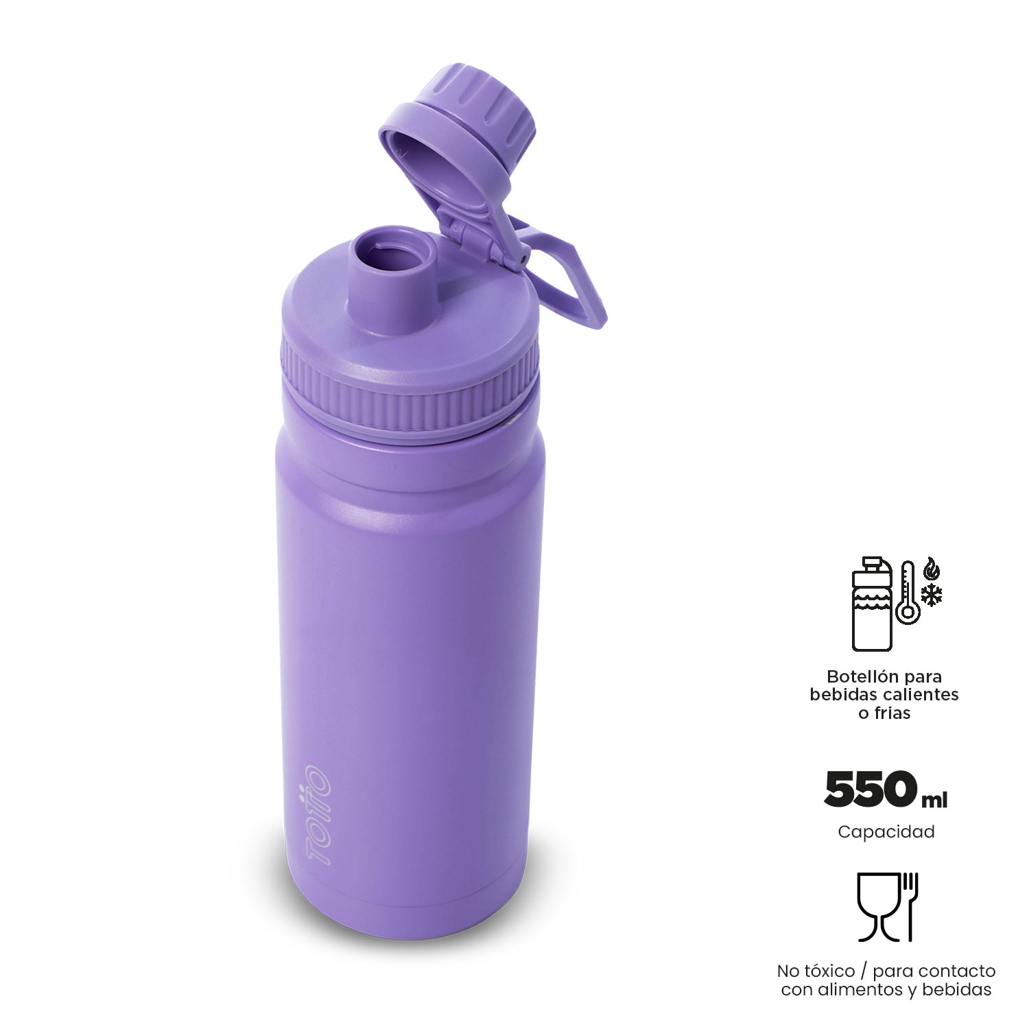 Garrafa Totto Jettes com Capacidade de 0.55l Roxo-3