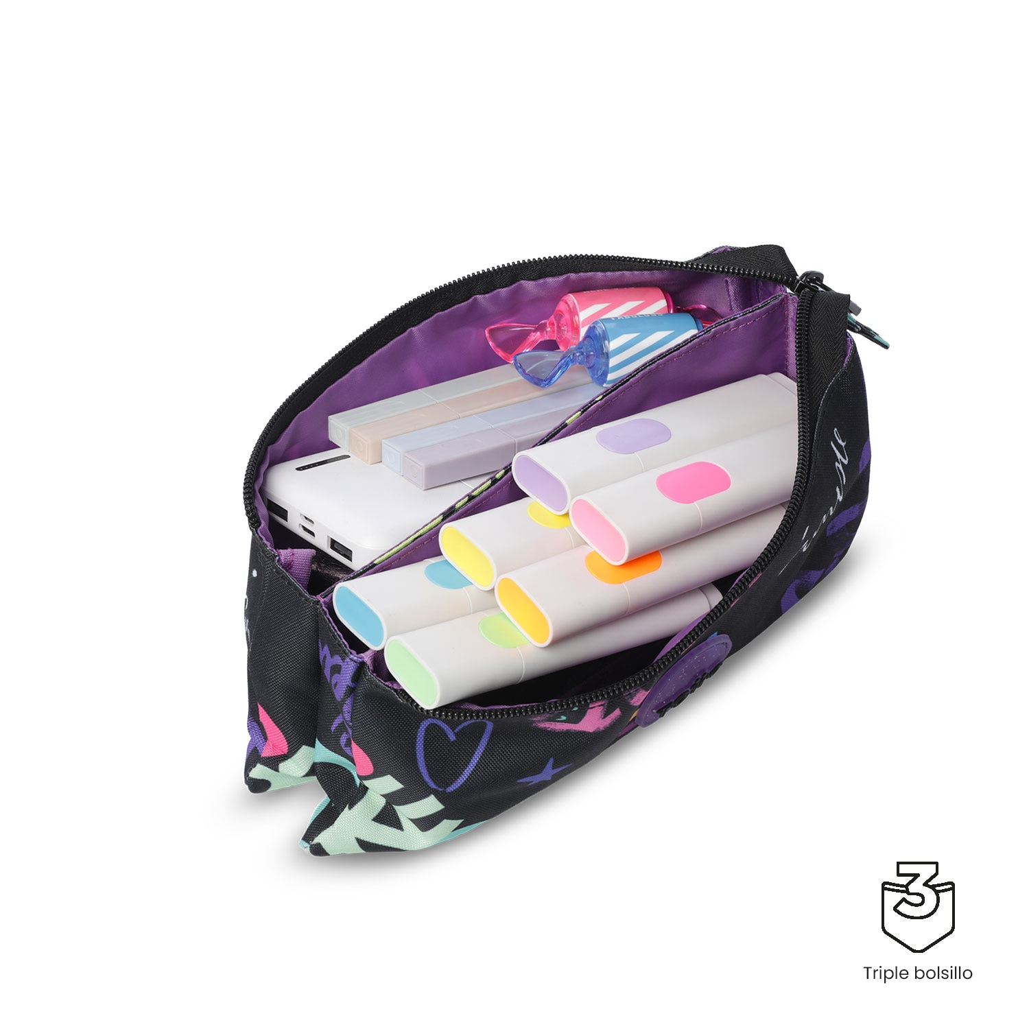 Estojo Infantil Totto Skl com 1 Compartimento Preto-4