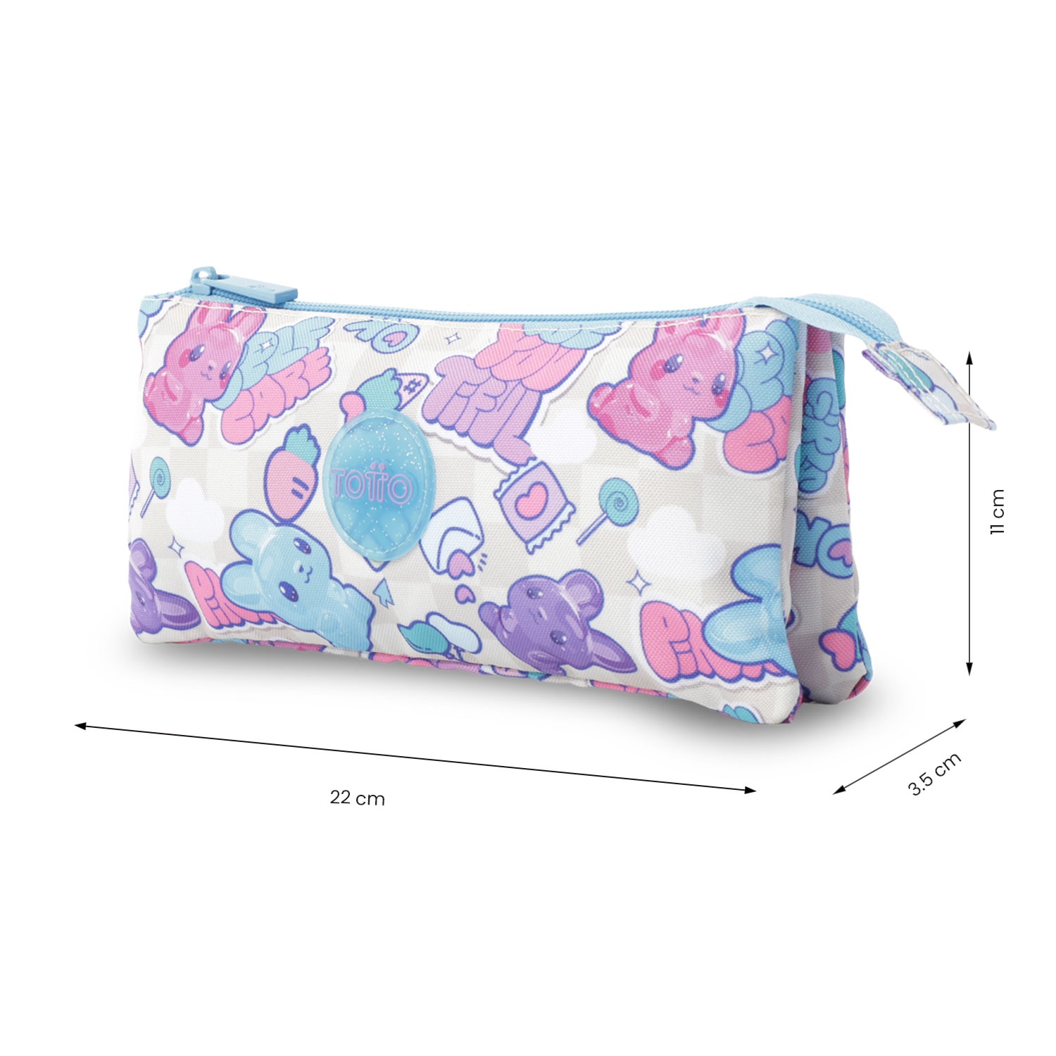 Estojo Infantil Totto Skl com 1 Compartimento Rosa-3