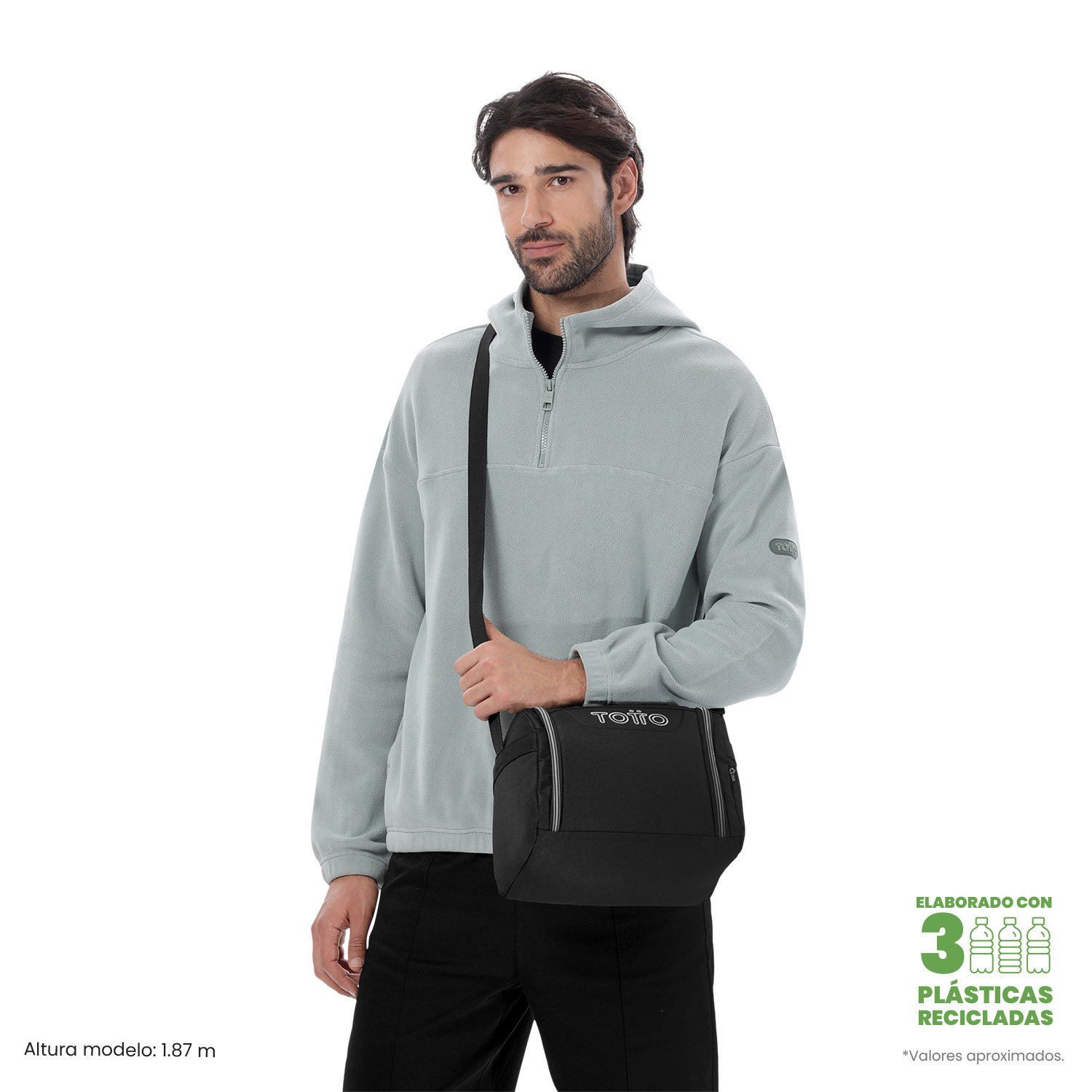 Lancheira Adulto Totto Resaltador Ecole Solid Preto-3