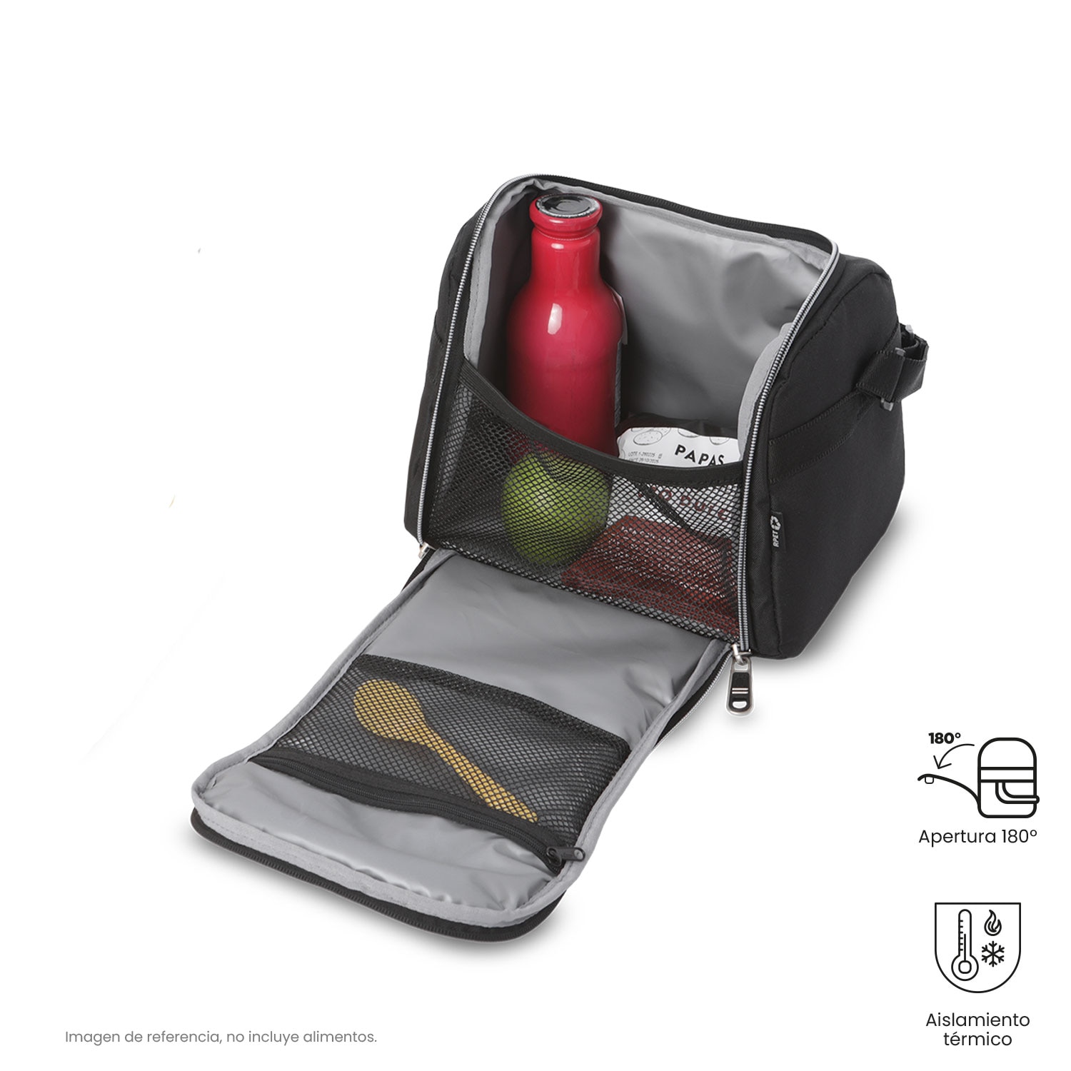 Lancheira Adulto Totto Resaltador Ecole Solid Preto-4