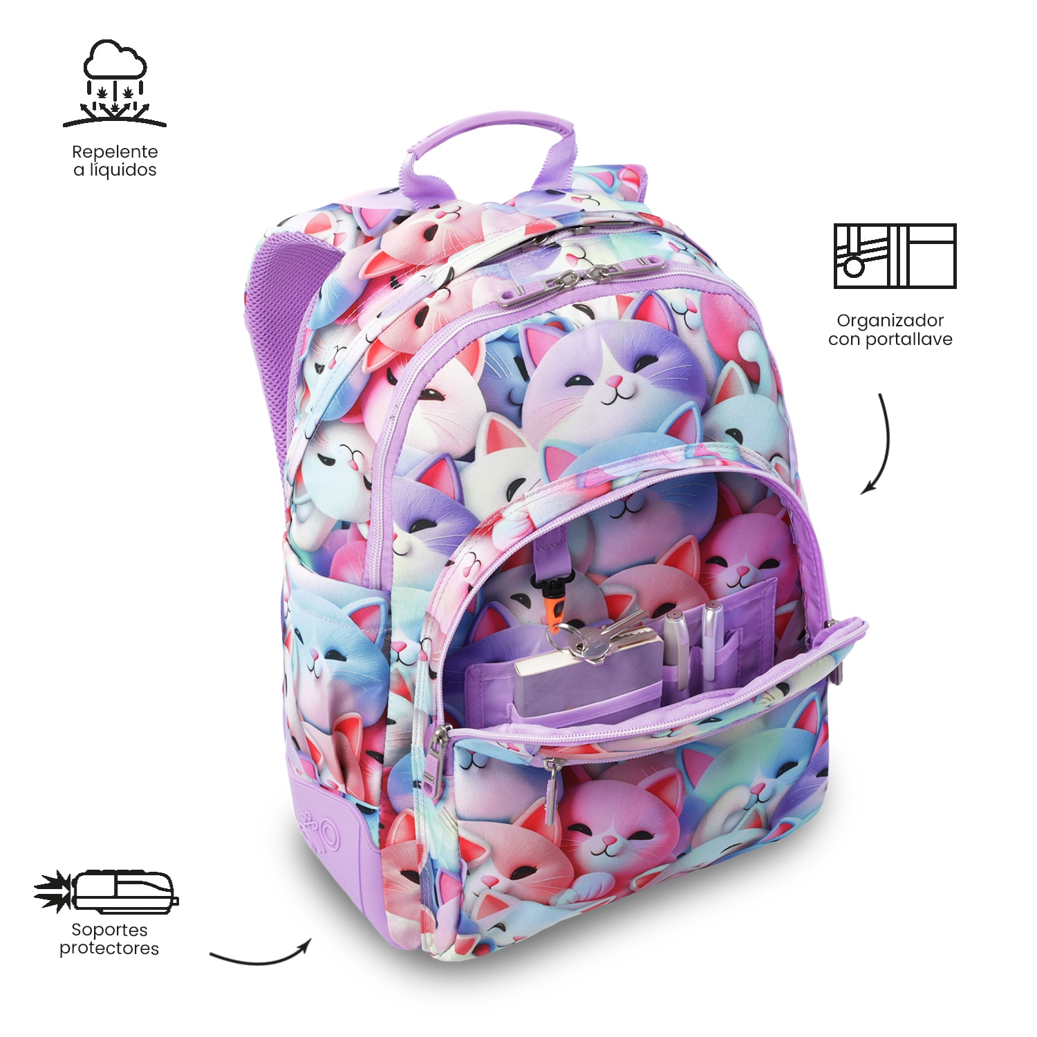 Mochila Escolar Totto Rayol Roxo-6