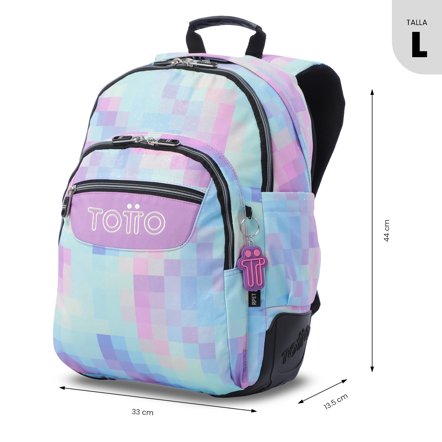 Mochila Escolar Totto Rayol Glitter Roxo-4