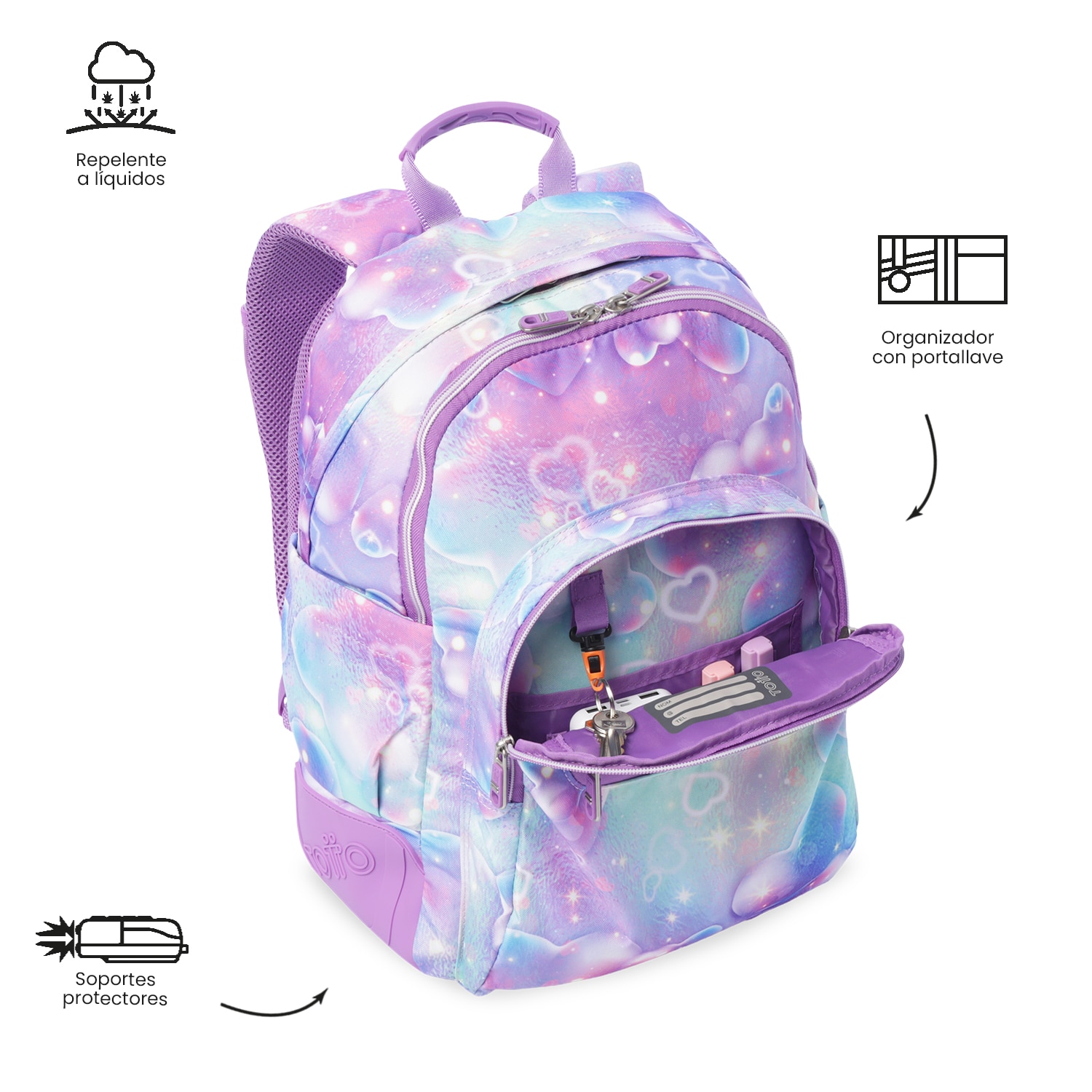 Mochila Escolar Totto Rayol Roxo-6