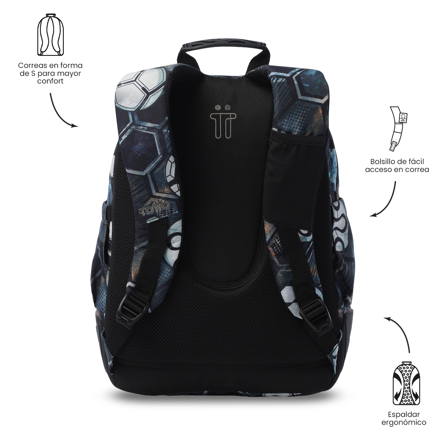 Mochila Escolar Totto Rayol Preto-5