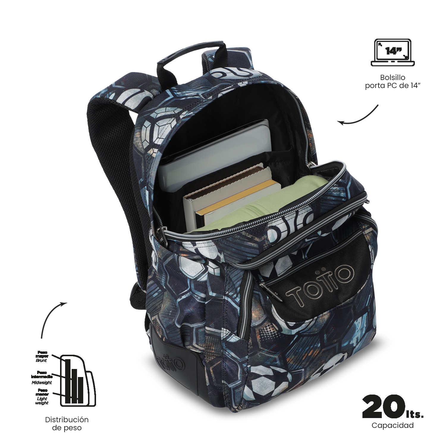 Mochila Escolar Totto Rayol Preto-6