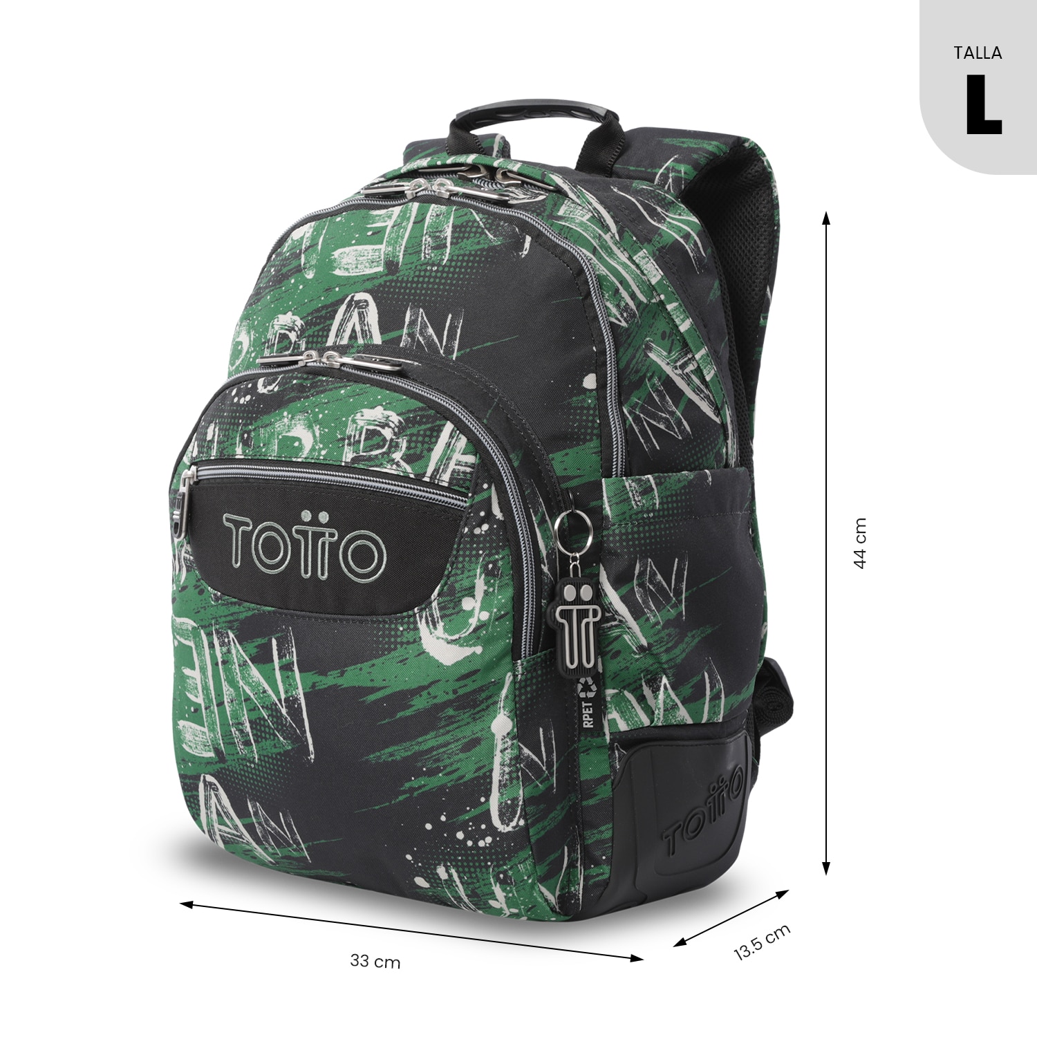 Mochila Escolar Totto Rayol Verde-4
