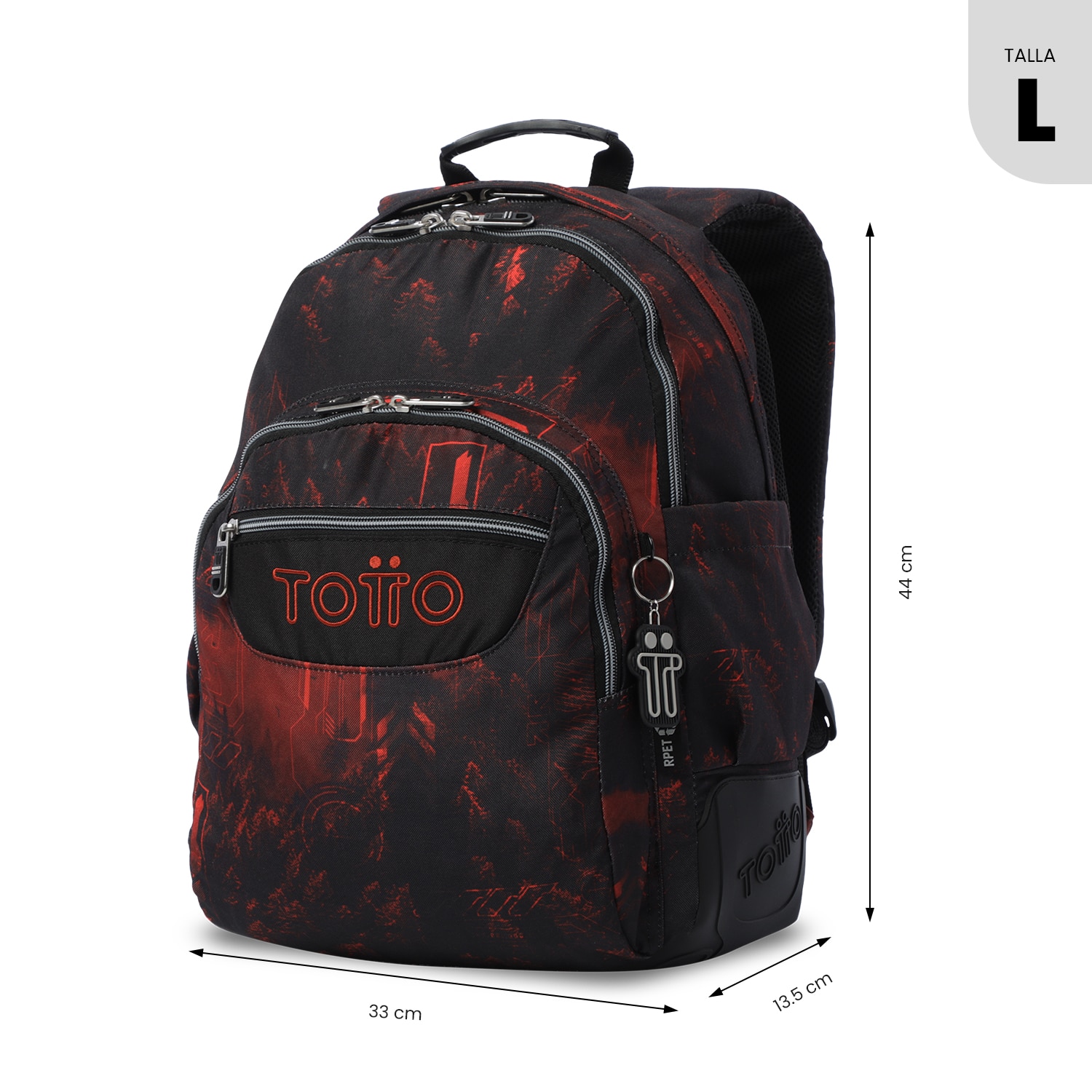 Mochila Escolar Totto Rayol Vermelho-4
