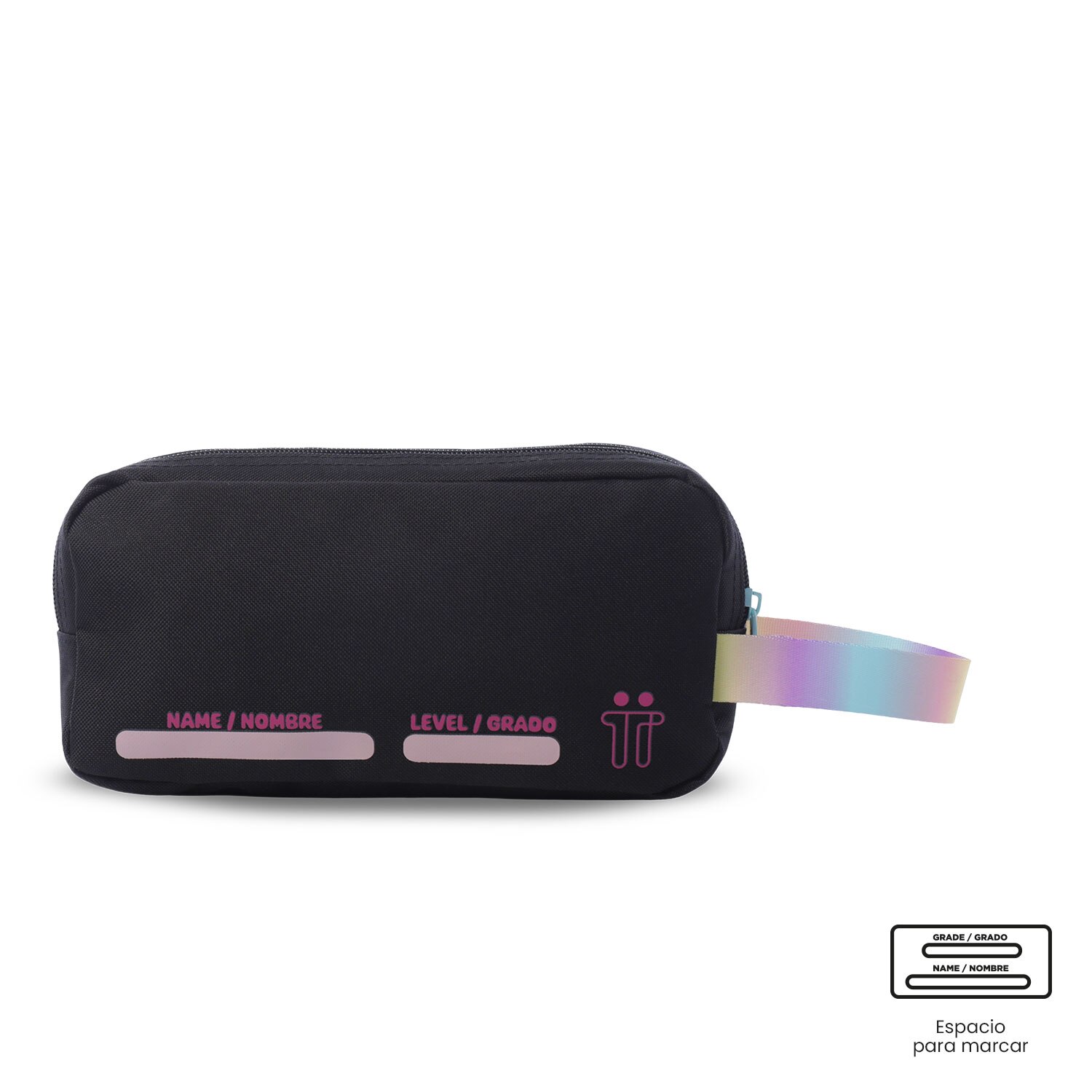 Estojo Infantil Totto Glowing Black com 2 Compartimentos Preto-4