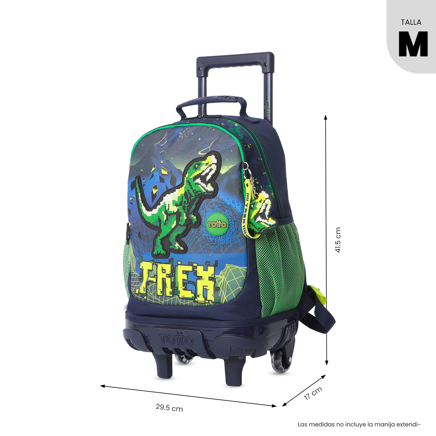 Mochila Infantil com Rodas Totto Digisaurio M Azul-4