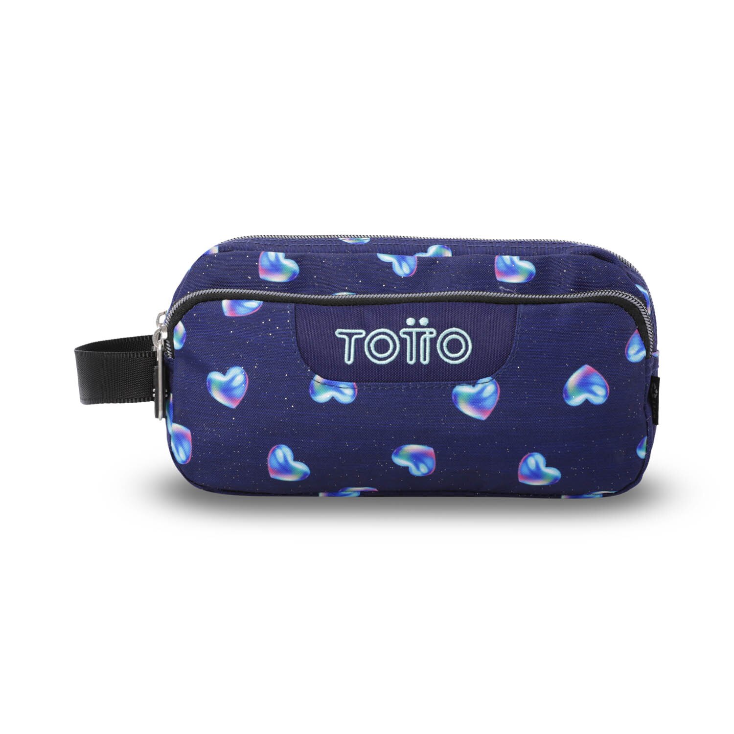 Estojo Escolar Totto Agapec Glitter com 3 Compartimentos Azul-2