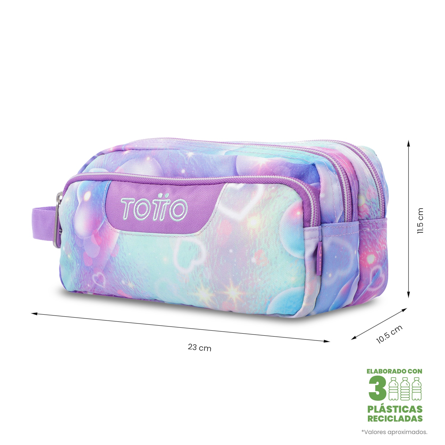 Estojo Escolar Totto Agapec com 3 Compartimentos Roxo-3