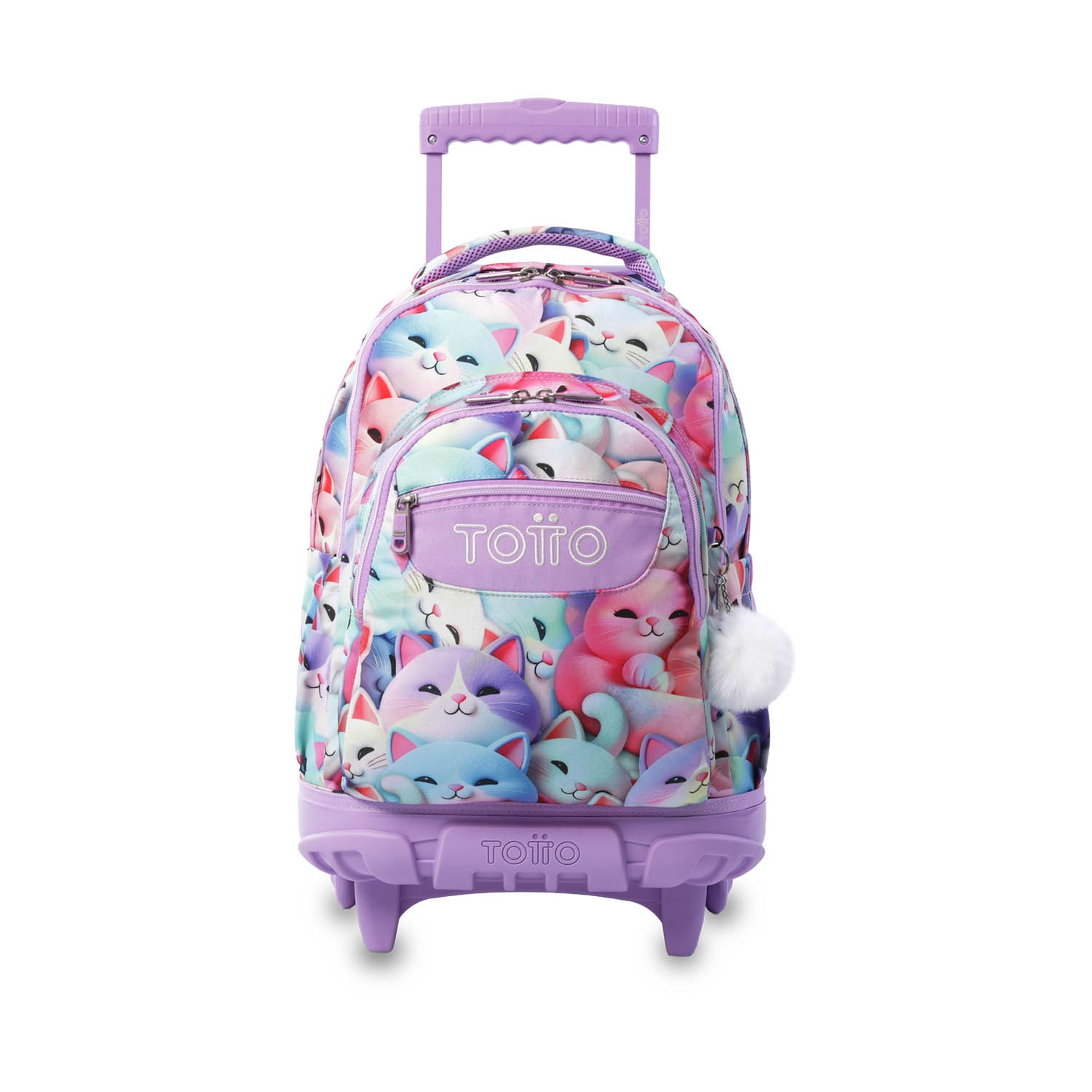Mochila Escolar com Rodas Totto Renglones Roxo-2