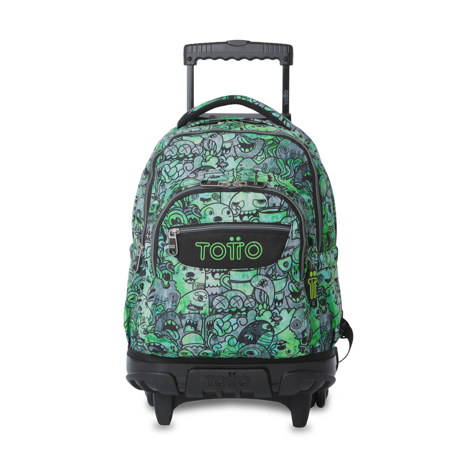 Mochila Escolar com Rodas Totto Renglones Verde-2