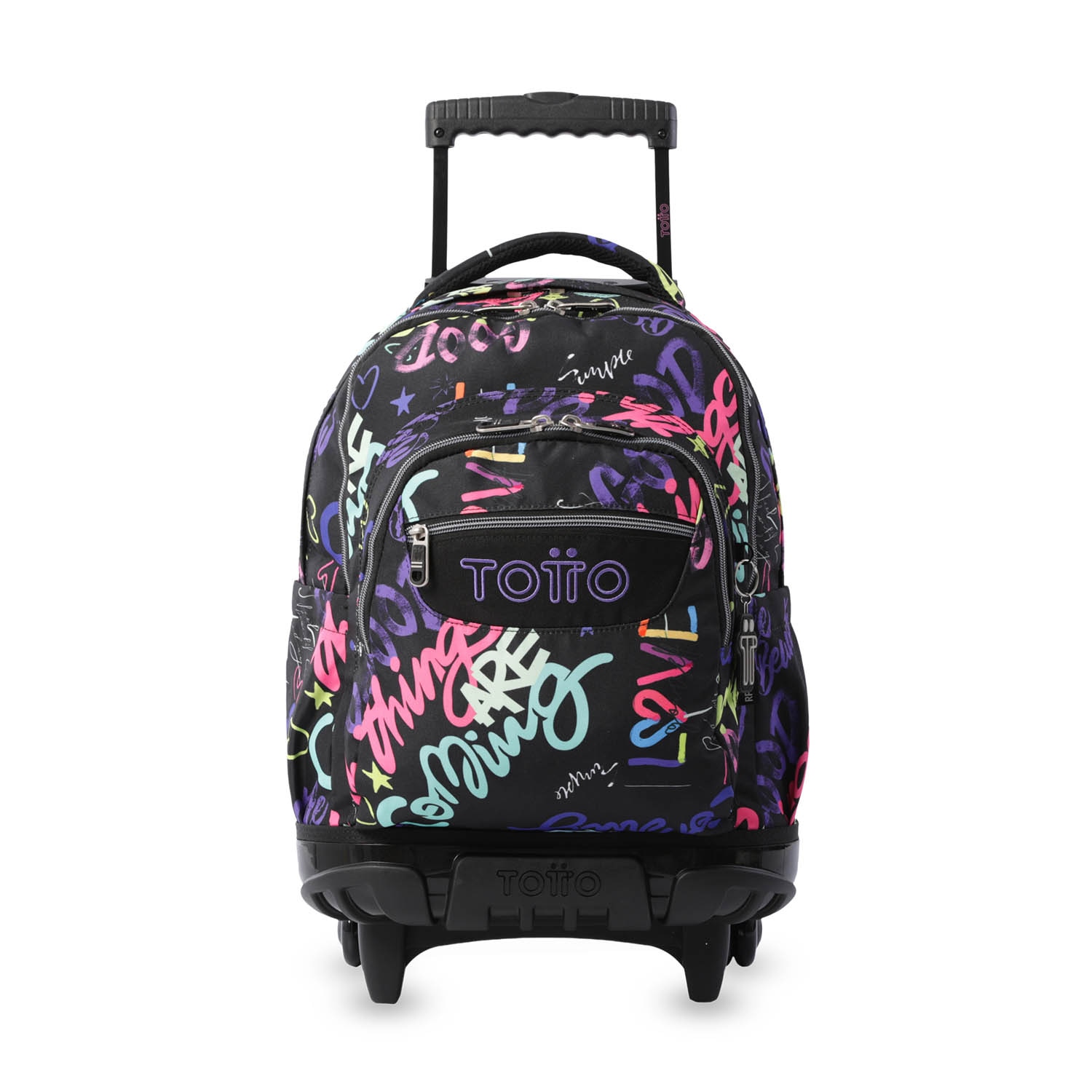 Mochila Escolar com Rodas Totto Renglones Preto-2