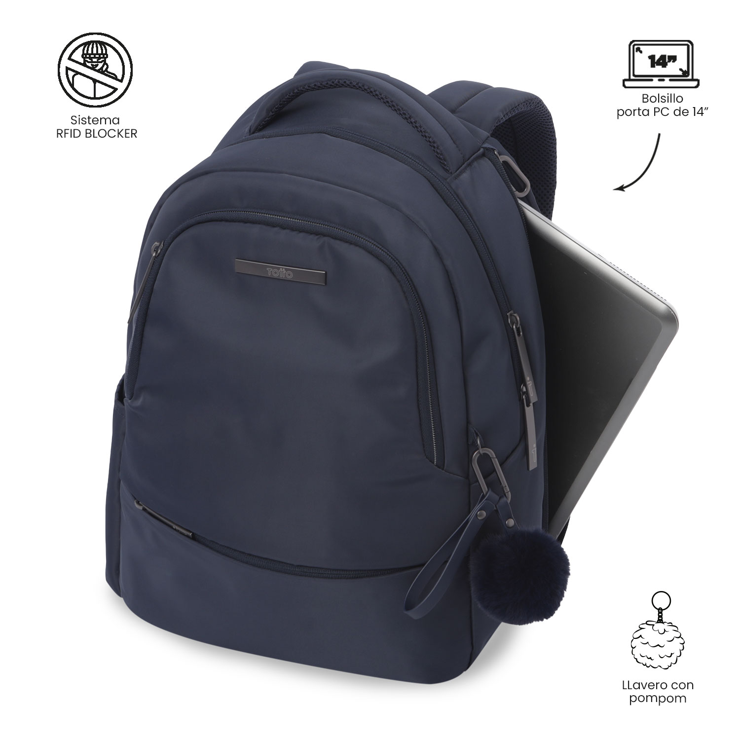 Mochila Executiva Totto Adelaide 2 2.0 Azul-6