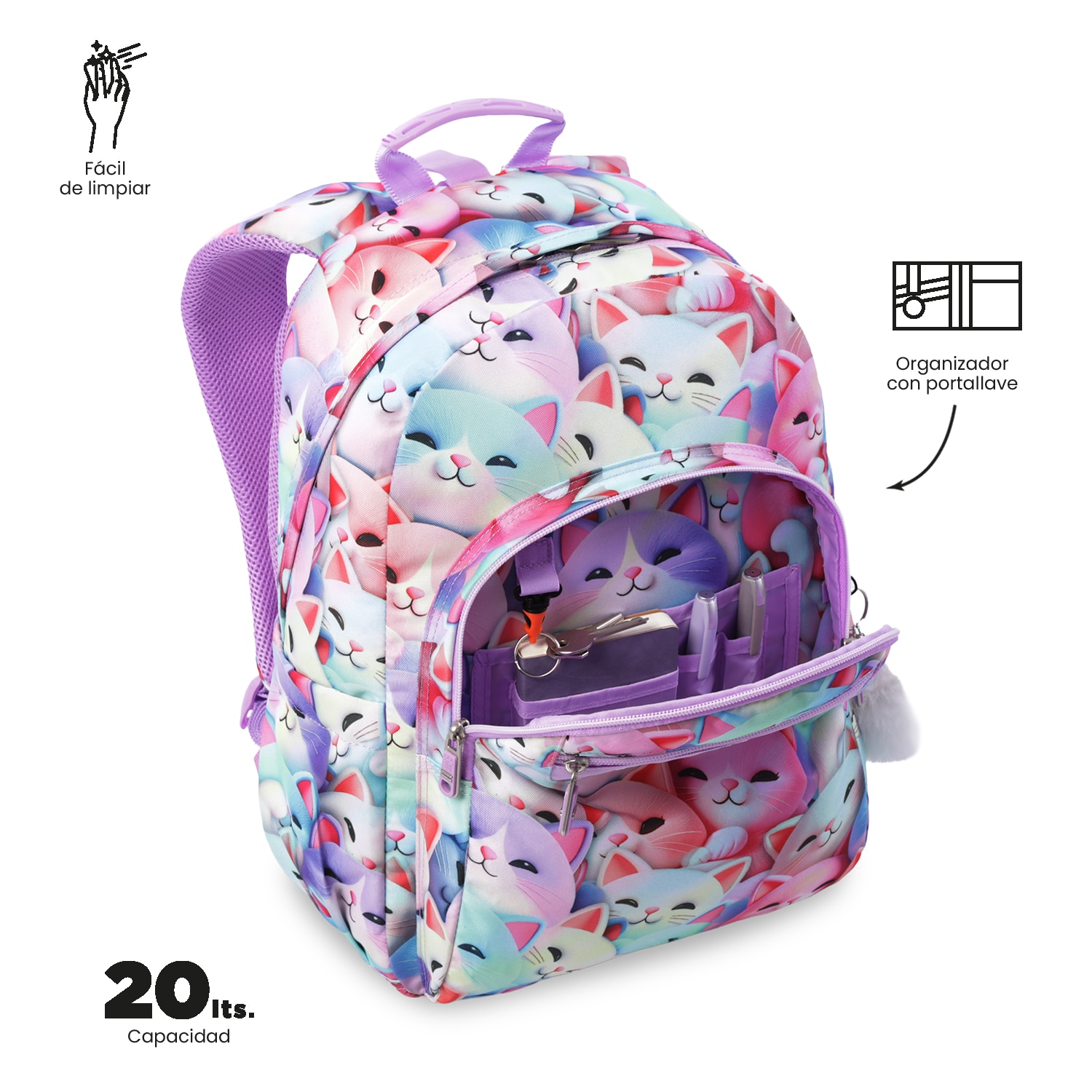 Mochila Escolar Totto Acuareles Roxo-7