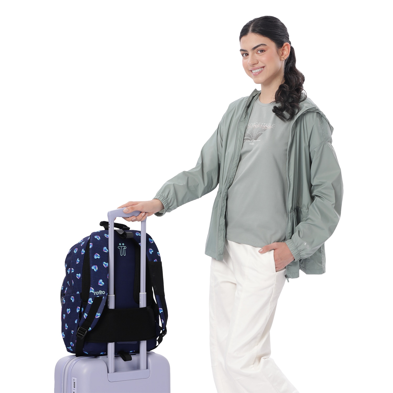 Mochila Escolar Totto Acuareles Glitter Azul-8