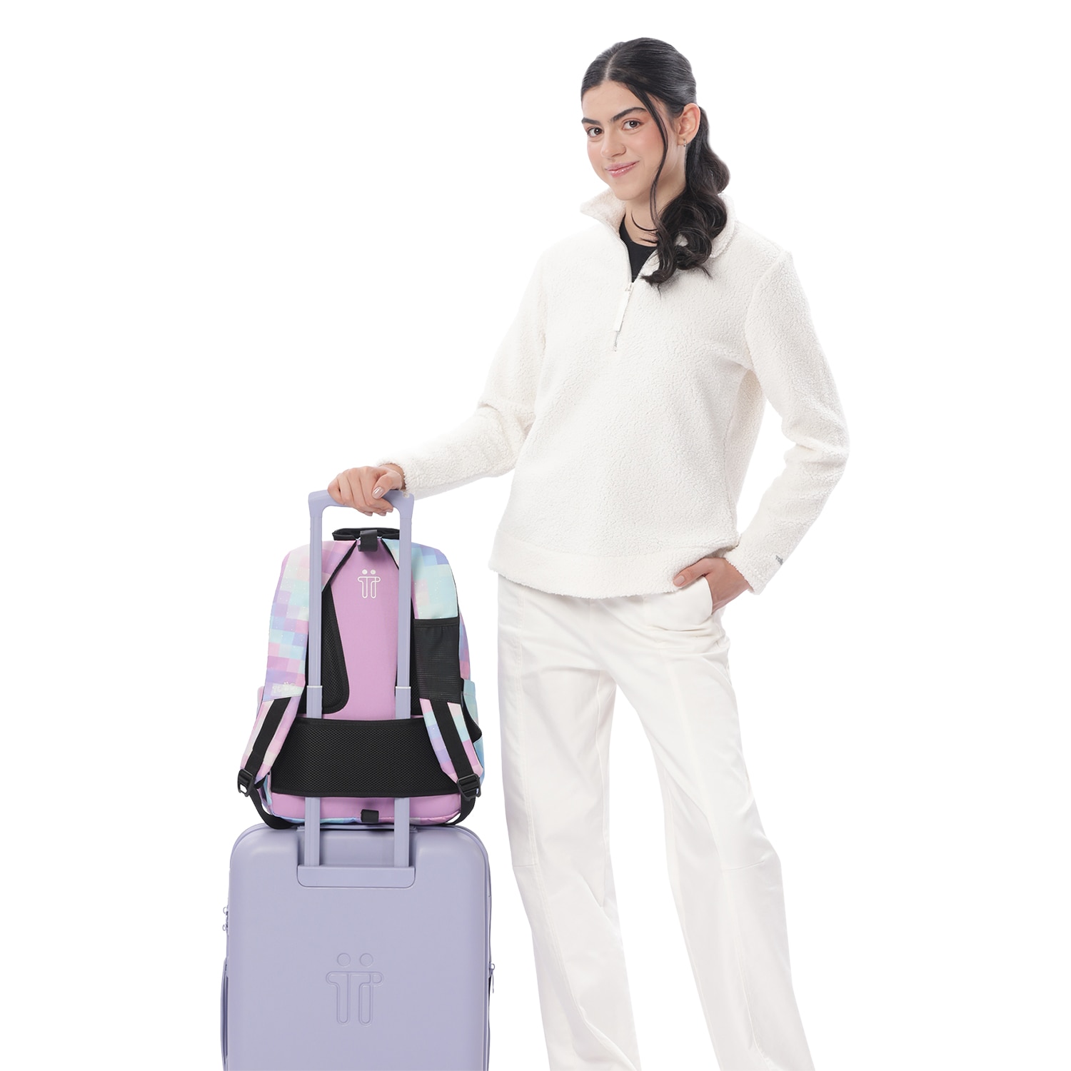 Mochila Escolar Totto Acuareles Glitter Roxo-6