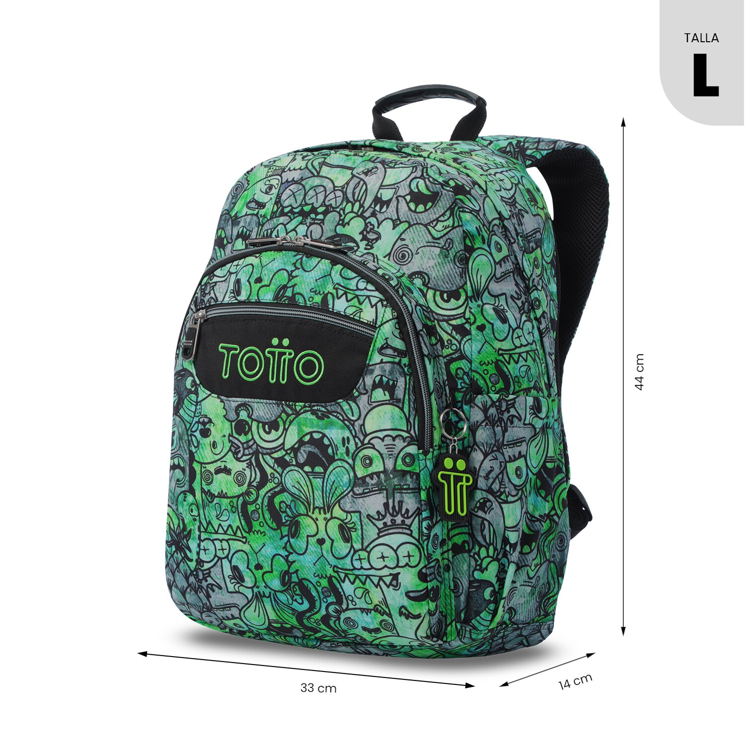 Mochila Escolar Totto Acuareles Verde-4