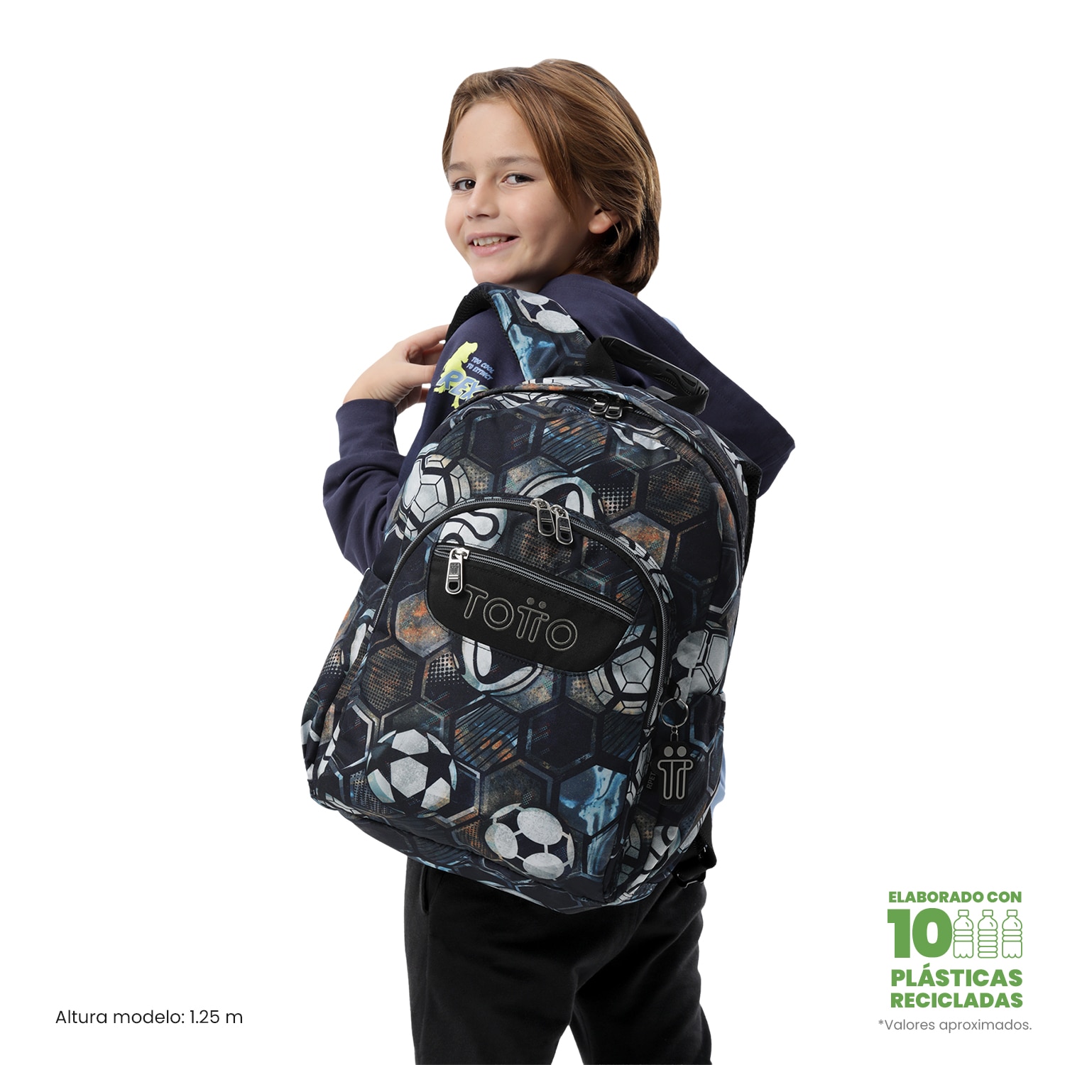 Mochila Escolar Totto Acuareles Preto-3