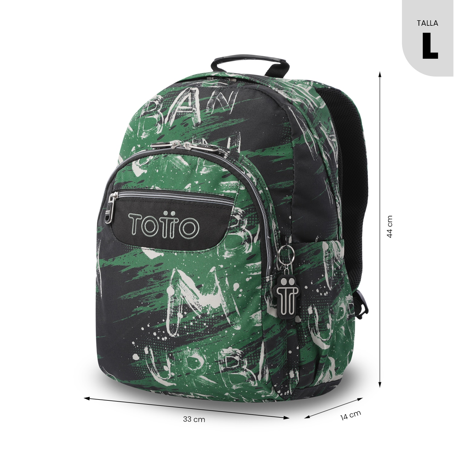 Mochila Escolar Totto Acuareles Verde-3