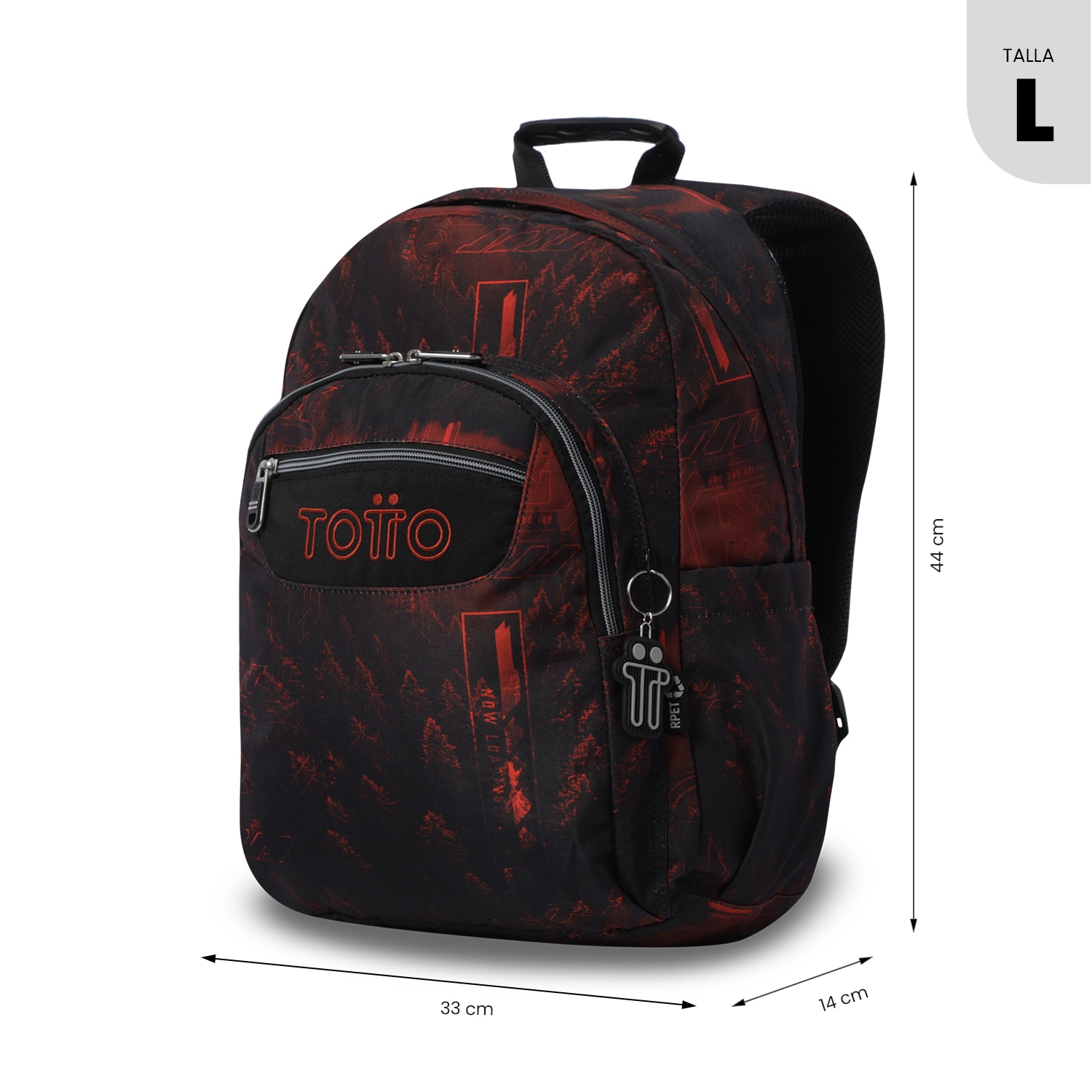 Mochila Escolar Totto Acuareles Vermelho-4