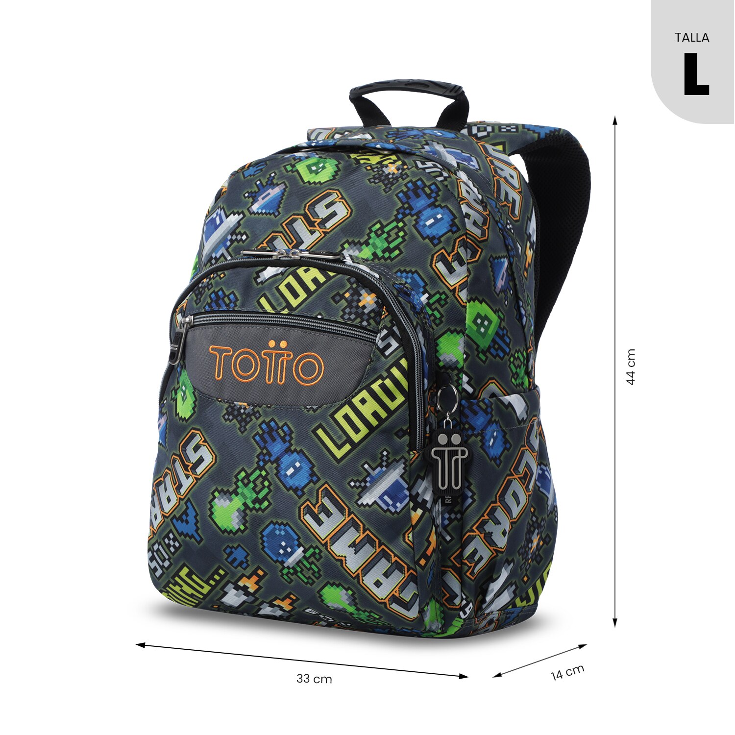 Mochila Escolar Totto Acuareles Cinzento-4