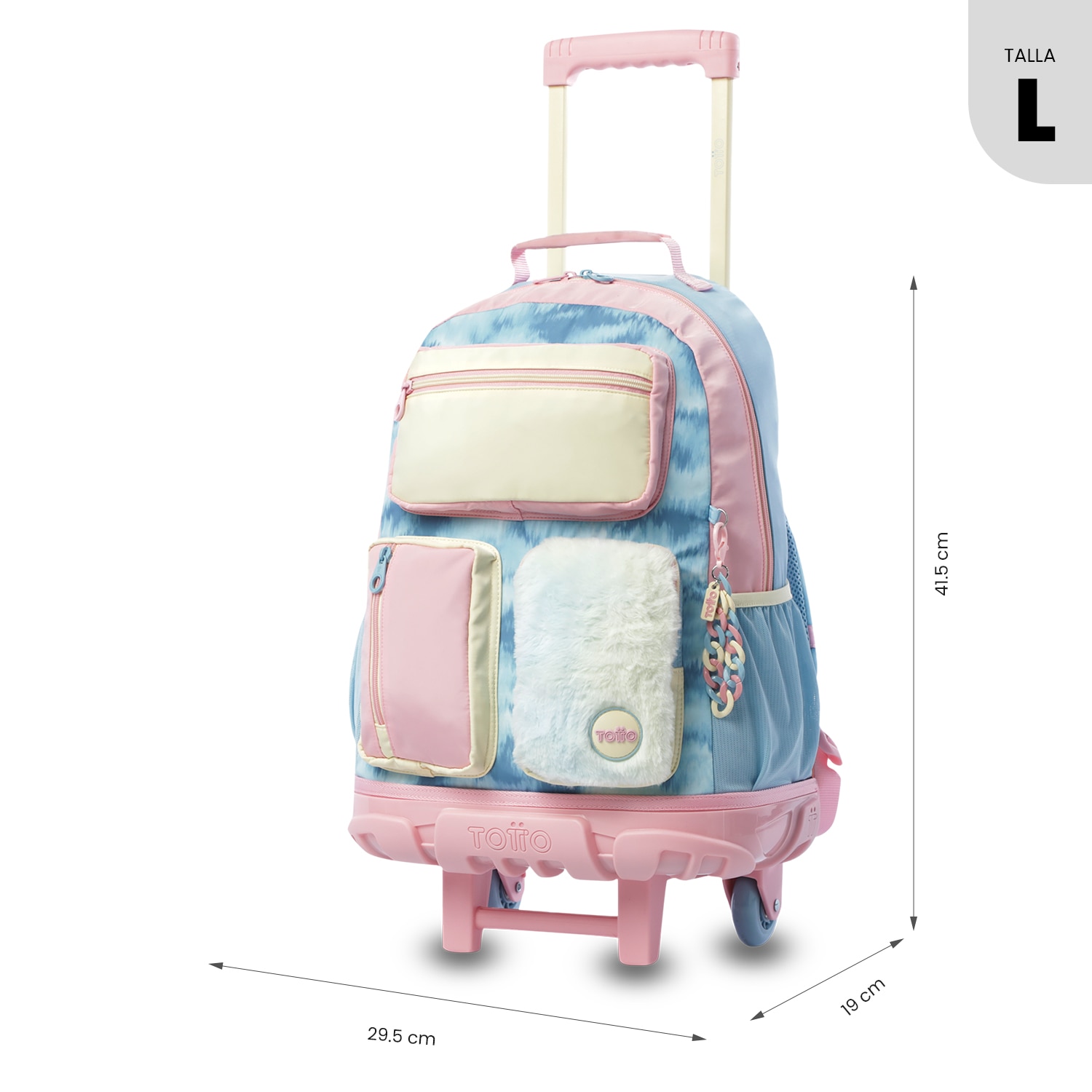 Mochila Infantil com Rodas Totto Bloum L Azul-4