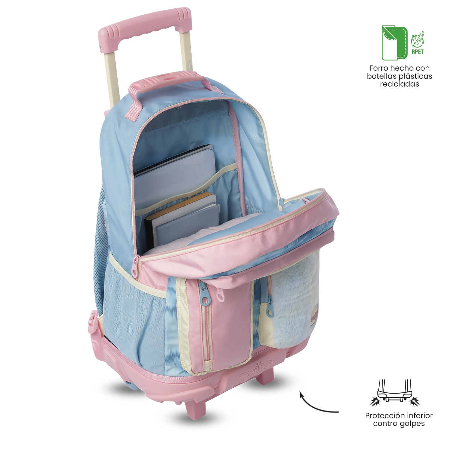 Mochila Infantil com Rodas Totto Bloum L Azul-6