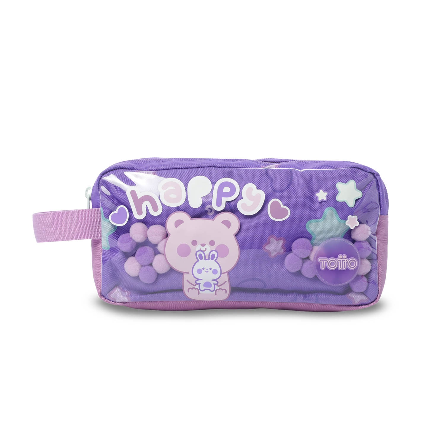 Estojo Infantil Totto Friends Party com 2 Compartimentos Roxo-2