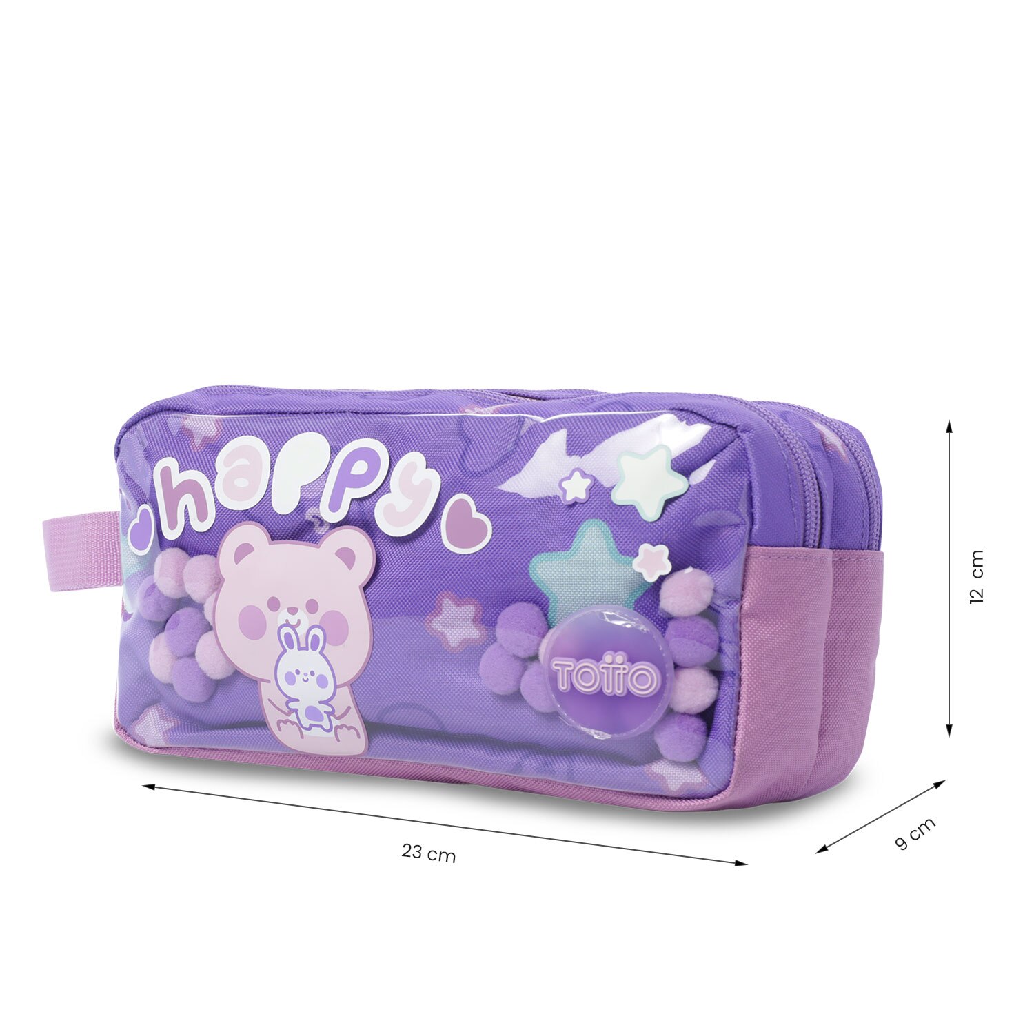 Estojo Infantil Totto Friends Party com 2 Compartimentos Roxo-3