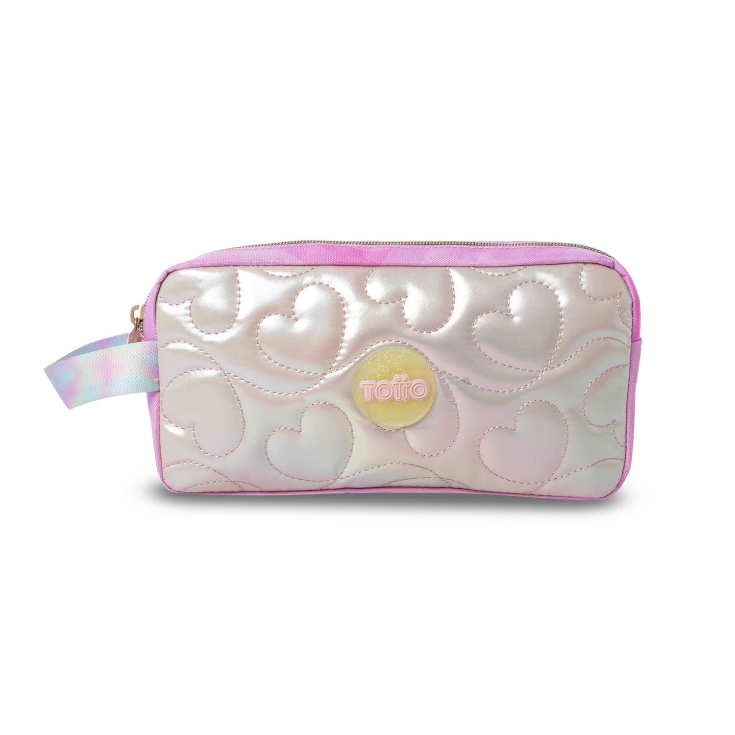 Estojo Infantil Totto Unicorn Kisses com 2 Compartimentos Rosa-2
